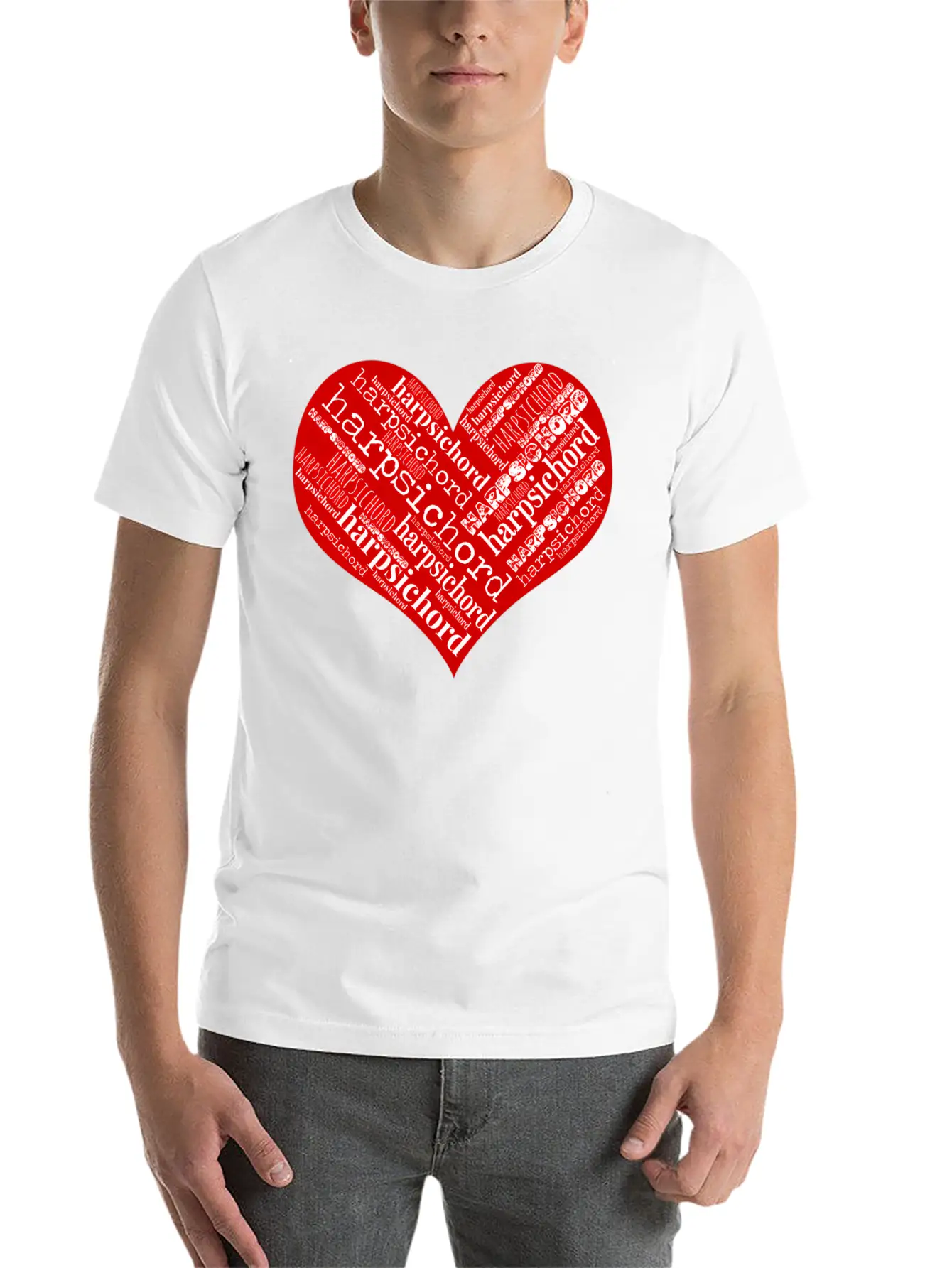 Heart Love Harpsichord Unisex Casual T-Shirt – Clean Design For Daily Comfort