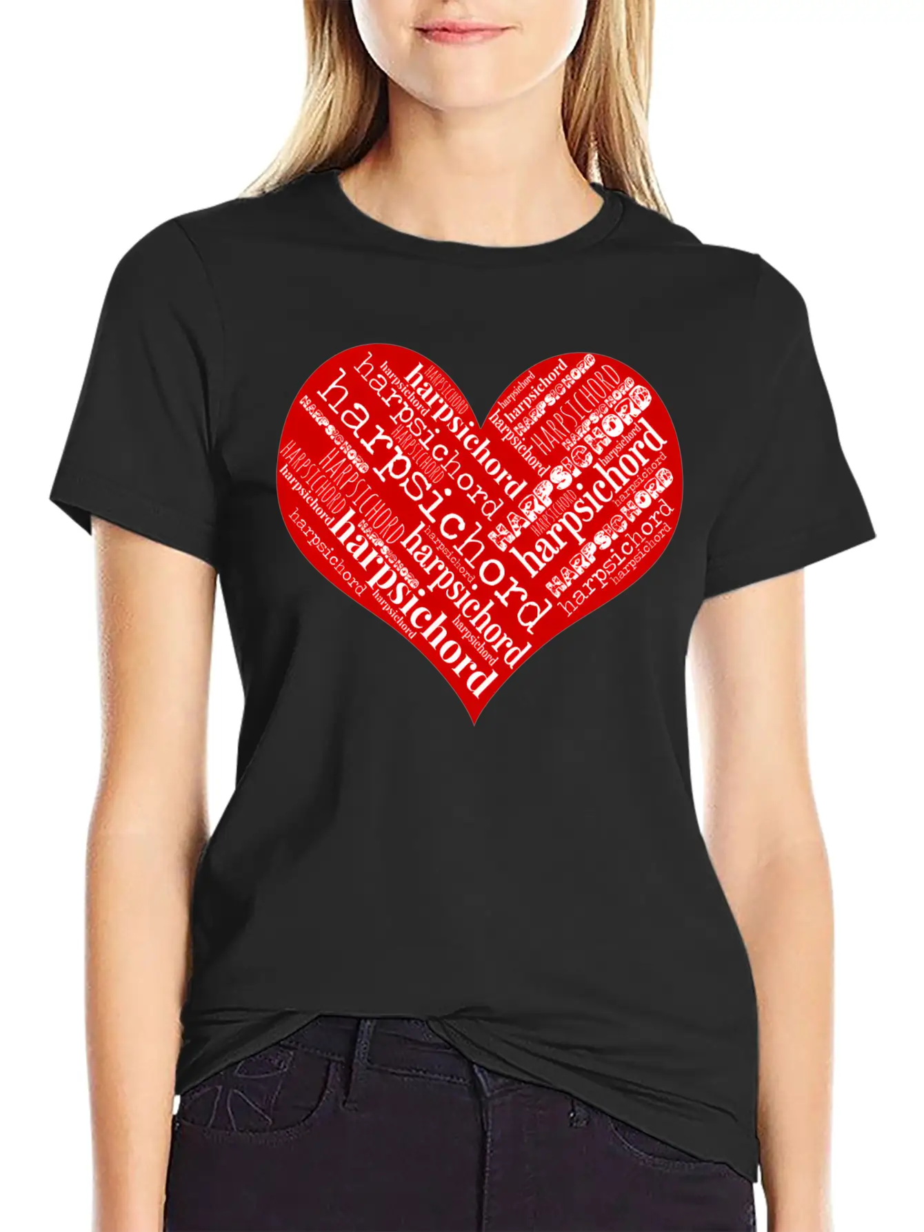 Heart Love Harpsichord Unisex Casual T-Shirt – Clean Design For Daily Comfort