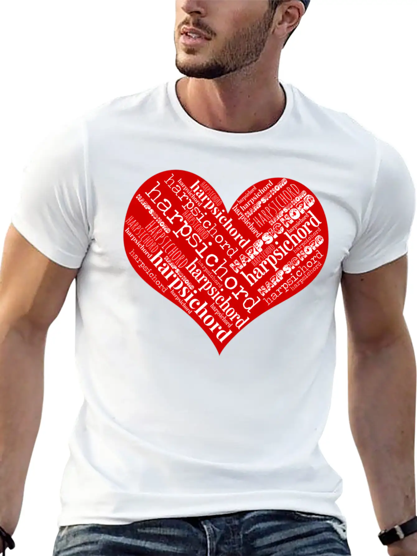 Heart Love Harpsichord Unisex Casual T-Shirt – Clean Design For Daily Comfort