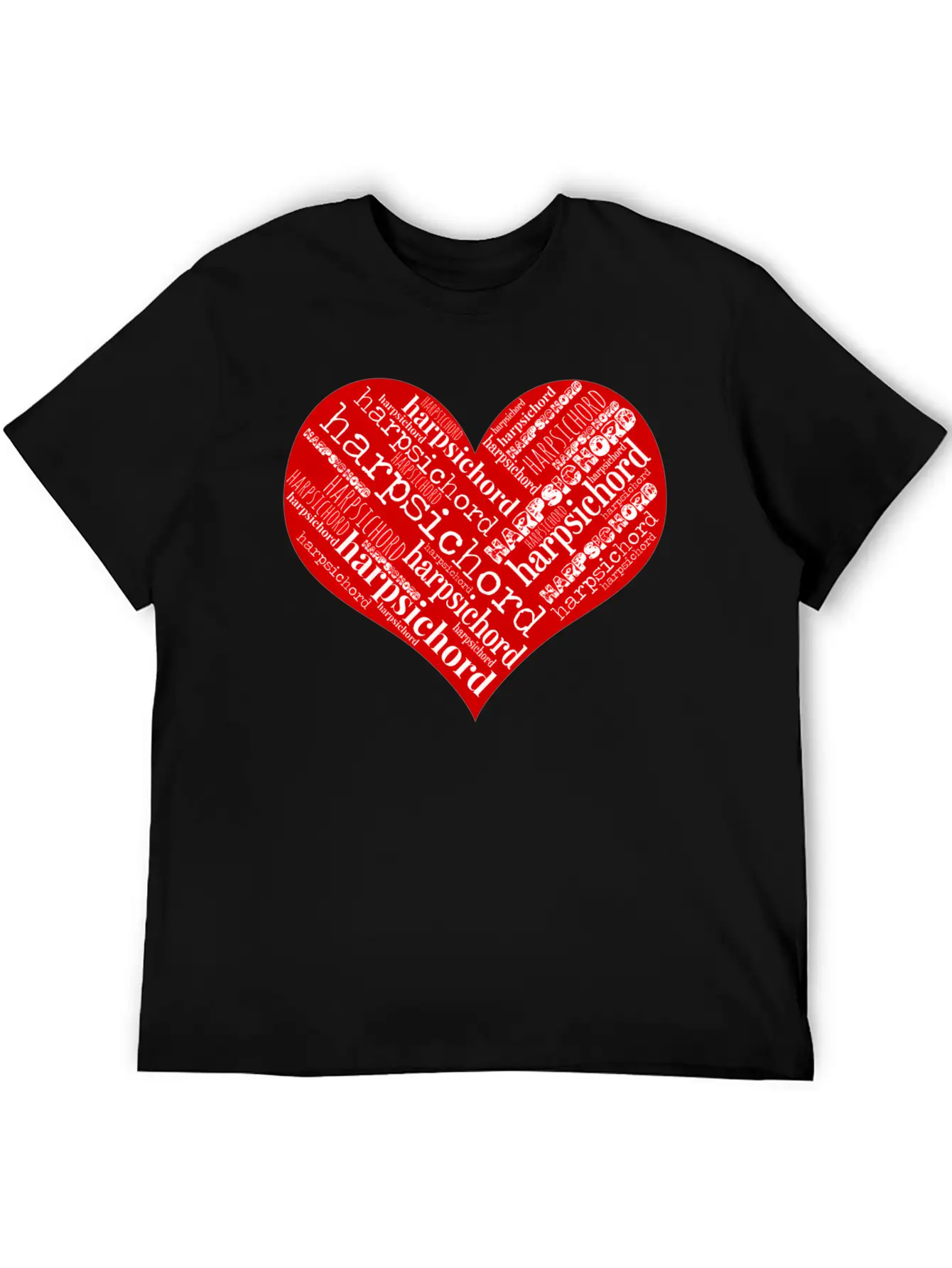 Heart Love Harpsichord Unisex Casual T-Shirt – Clean Design For Daily Comfort