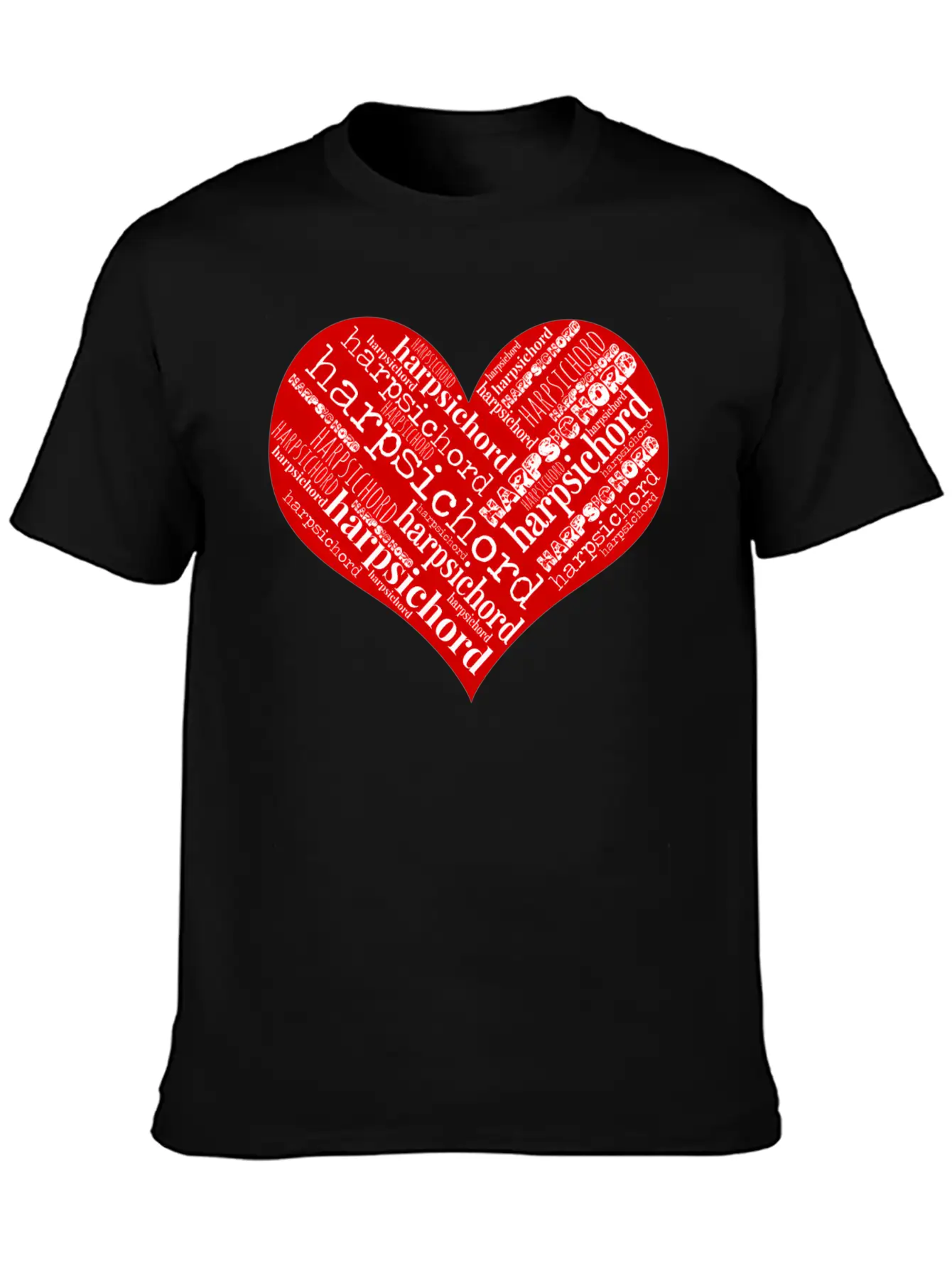 Heart Love Harpsichord Unisex Casual T-Shirt – Clean Design For Daily Comfort
