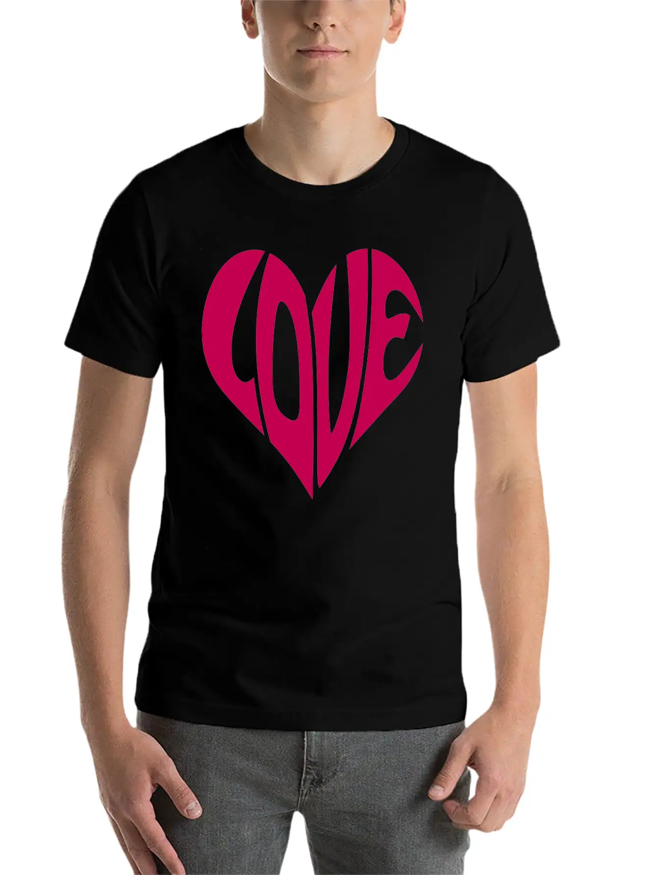 Heart, Love Heart, Typography Unisex Casual T-Shirt – Clean Design For Daily Comfort