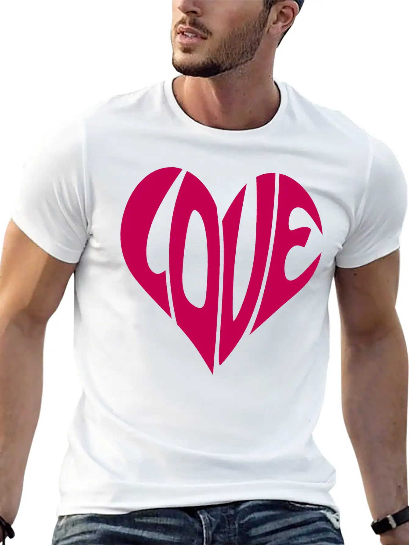 Heart, Love Heart, Typography Unisex Casual T-Shirt – Clean Design For Daily Comfort