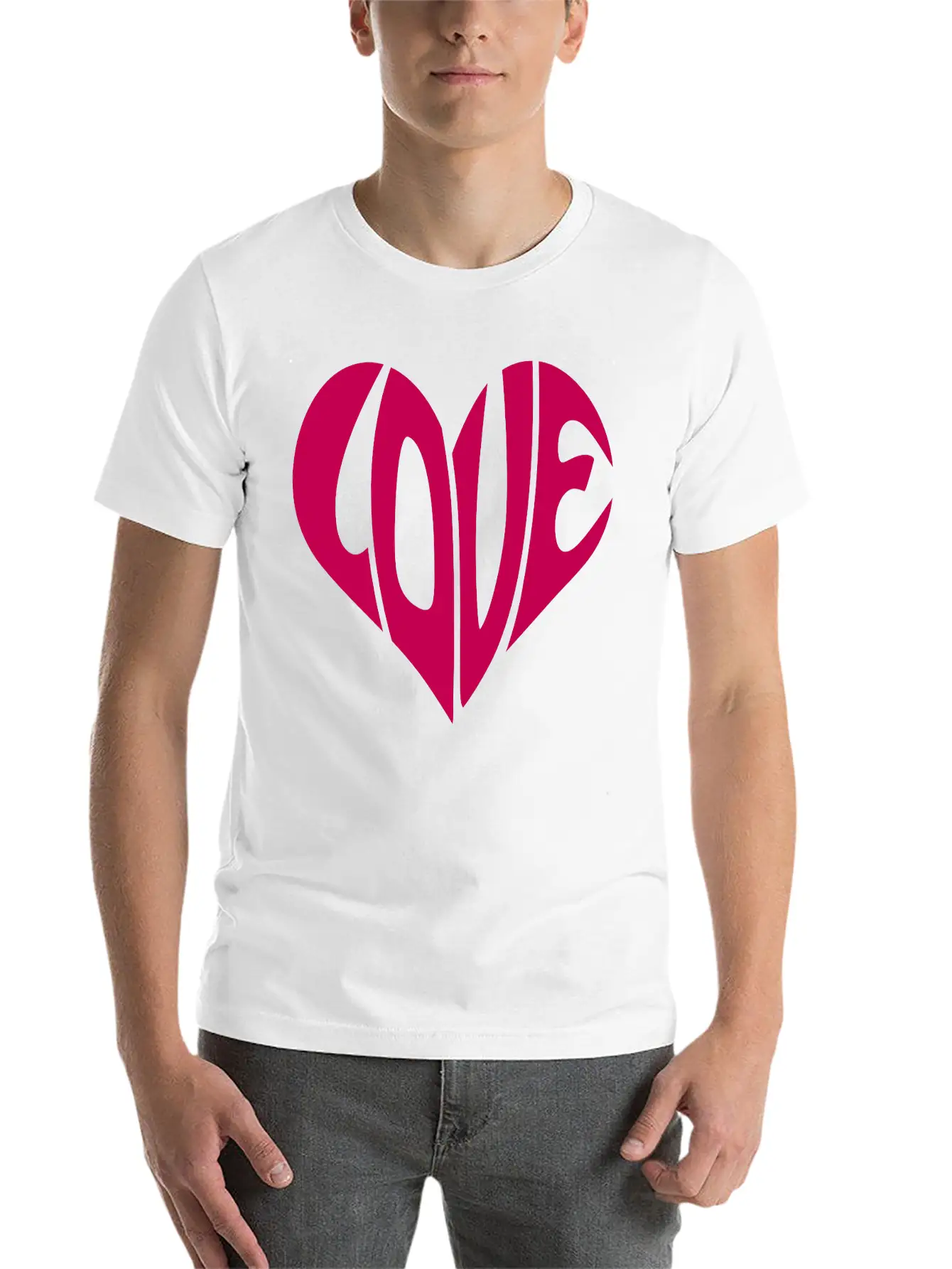 Heart, Love Heart, Typography Unisex Casual T-Shirt – Clean Design For Daily Comfort