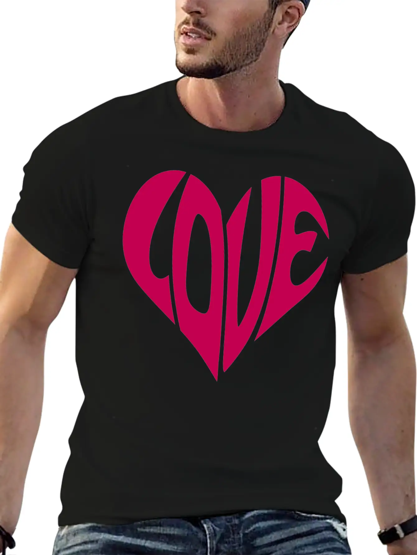 Heart, Love Heart, Typography Unisex Casual T-Shirt – Clean Design For Daily Comfort