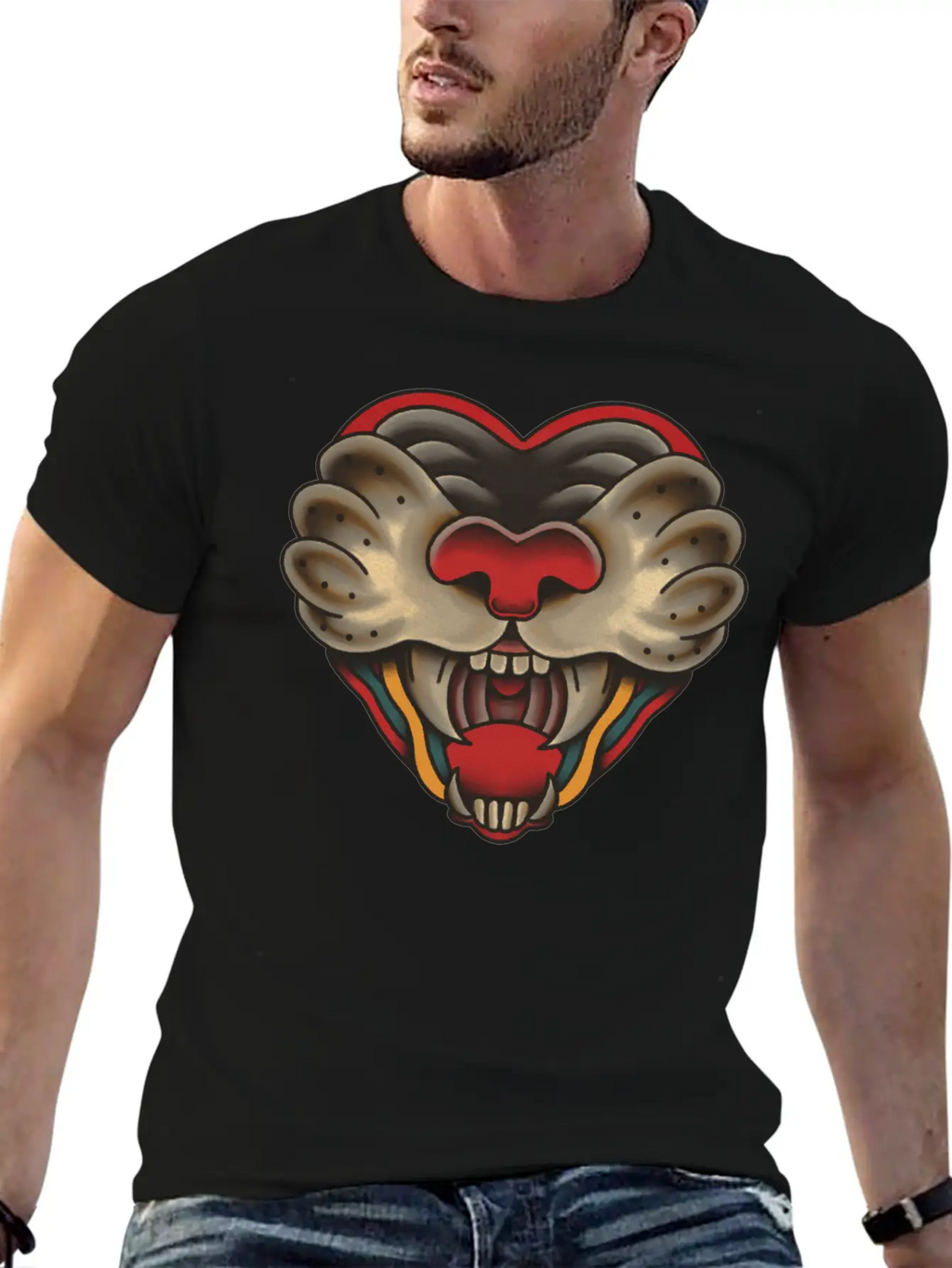 Heart Of Big Cat Unisex Casual T-Shirt – Clean Design For Daily Comfort