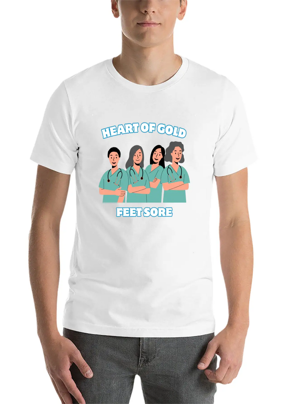 Heart Of Gold, Feet Sore. Unisex Short Sleeve Soft Cotton T-Shirt – Casual Everyday Wear