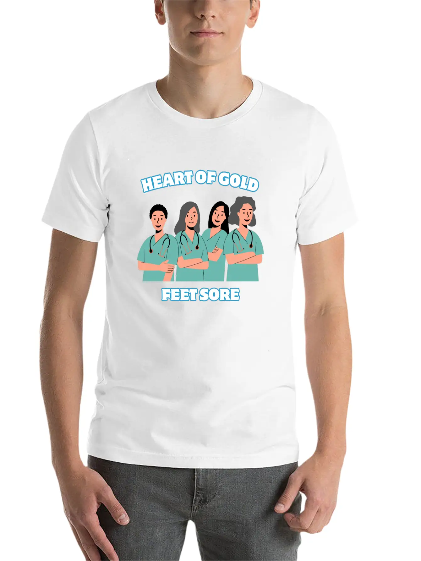 Heart Of Gold, Feet Sore. Unisex Short Sleeve Soft Cotton T-Shirt – Casual Everyday Wear