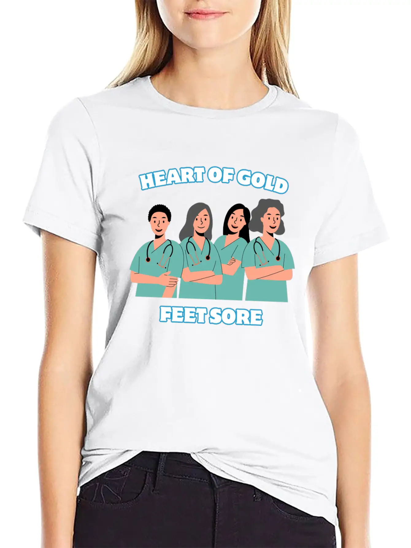 Heart Of Gold, Feet Sore. Unisex Short Sleeve Soft Cotton T-Shirt – Casual Everyday Wear