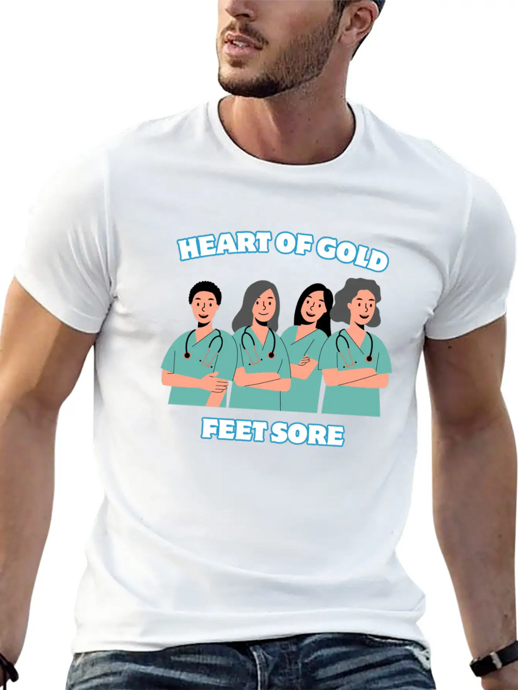 Heart Of Gold, Feet Sore. Unisex Short Sleeve Soft Cotton T-Shirt – Casual Everyday Wear