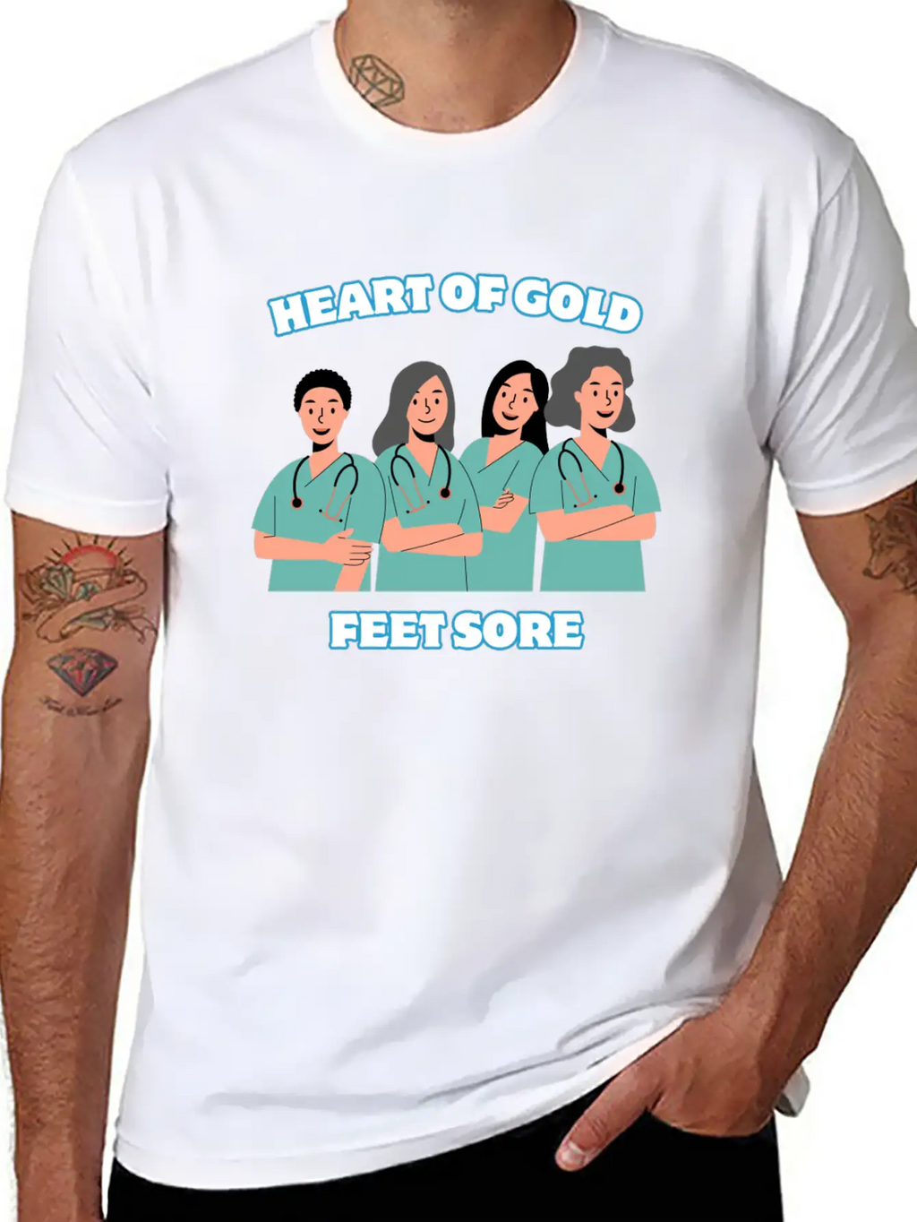 Heart Of Gold, Feet Sore. Unisex Short Sleeve Soft Cotton T-Shirt – Casual Everyday Wear