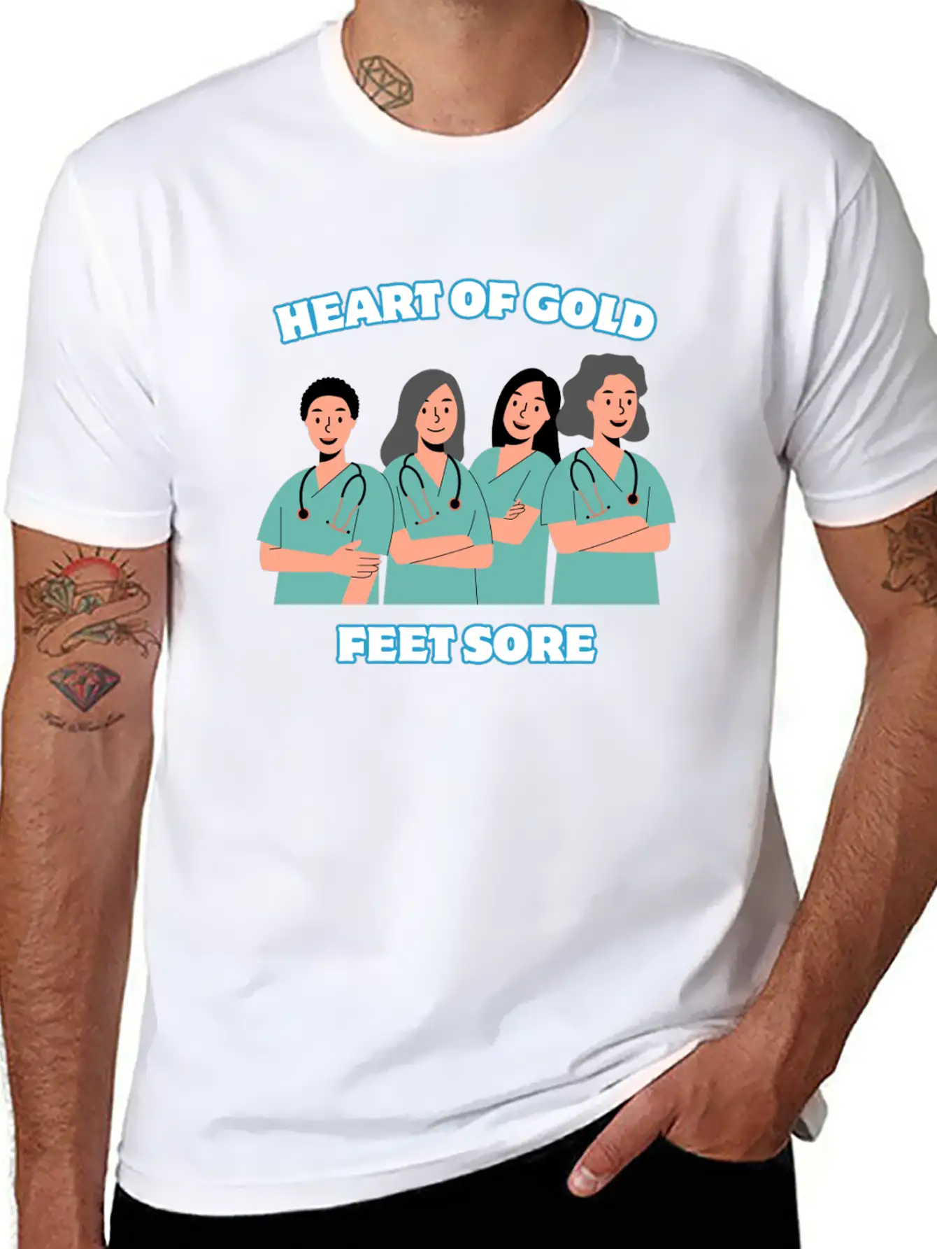 Heart Of Gold, Feet Sore. Unisex Short Sleeve Soft Cotton T-Shirt – Casual Everyday Wear
