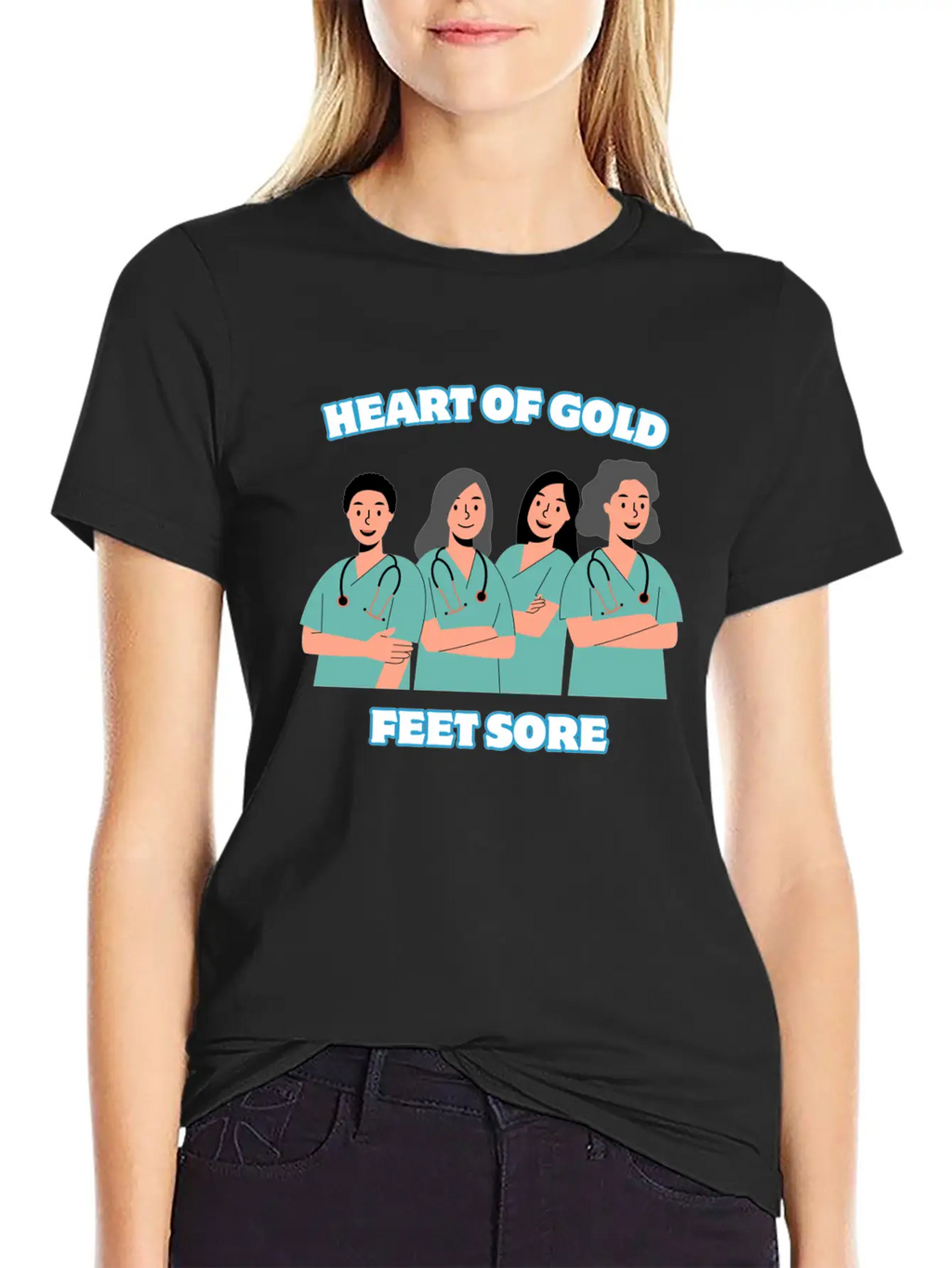 Heart Of Gold, Feet Sore. Unisex Short Sleeve Soft Cotton T-Shirt – Casual Everyday Wear