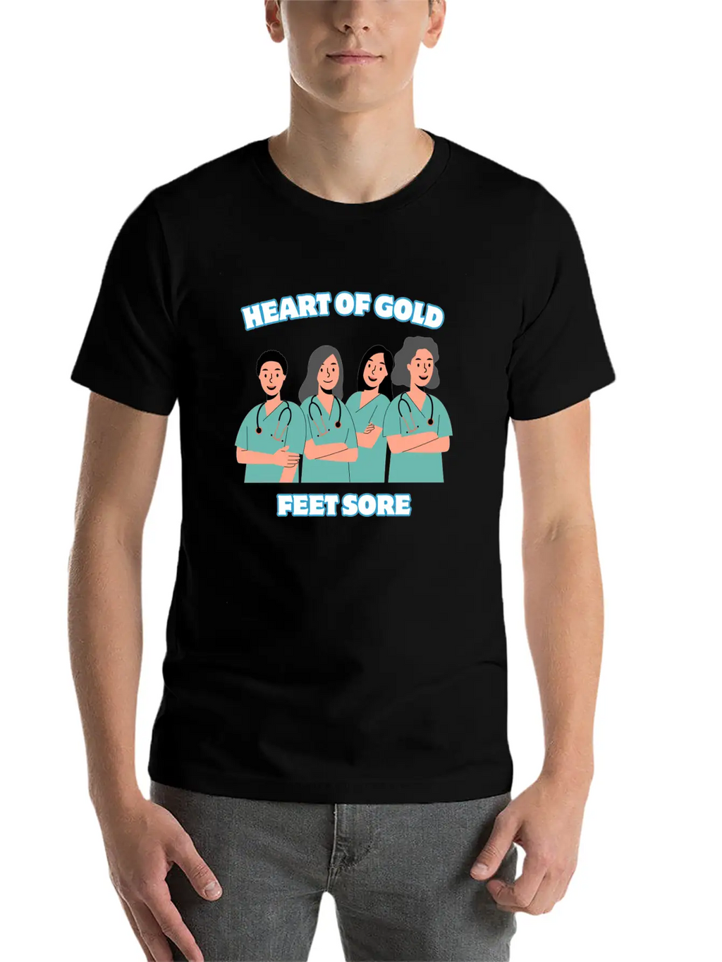 Heart Of Gold, Feet Sore. Unisex Short Sleeve Soft Cotton T-Shirt – Casual Everyday Wear
