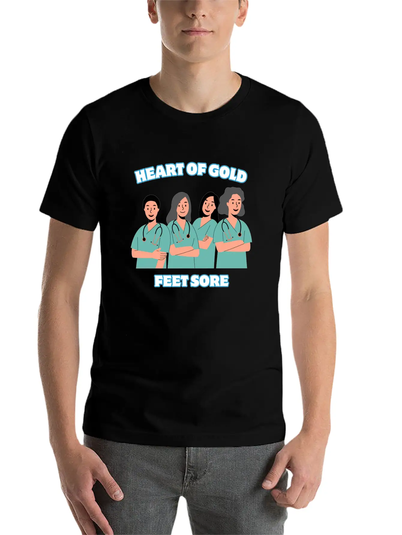 Heart Of Gold, Feet Sore. Unisex Short Sleeve Soft Cotton T-Shirt – Casual Everyday Wear