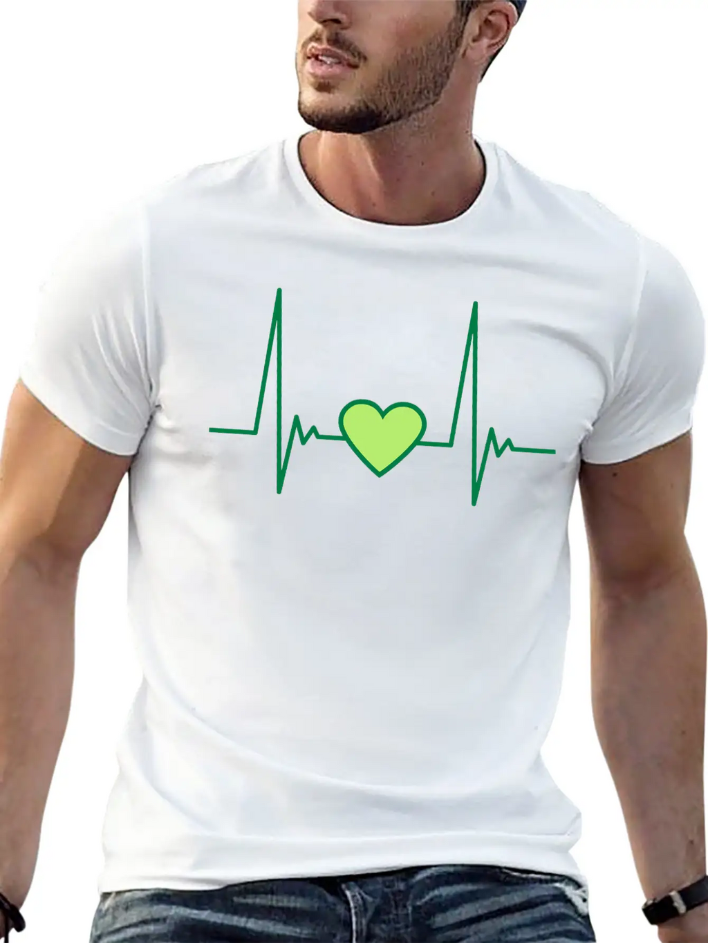 Heart_pulse_2c Breathable Soft Cotton T-Shirt – Timeless Casual Look