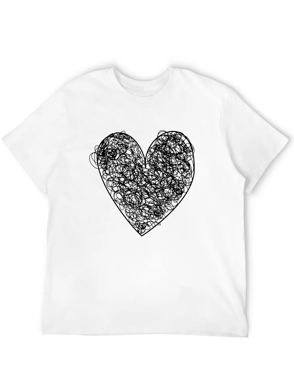 Heart Scribble Casual Graphic T-Shirt – Simple And Comfortable Daily Wear