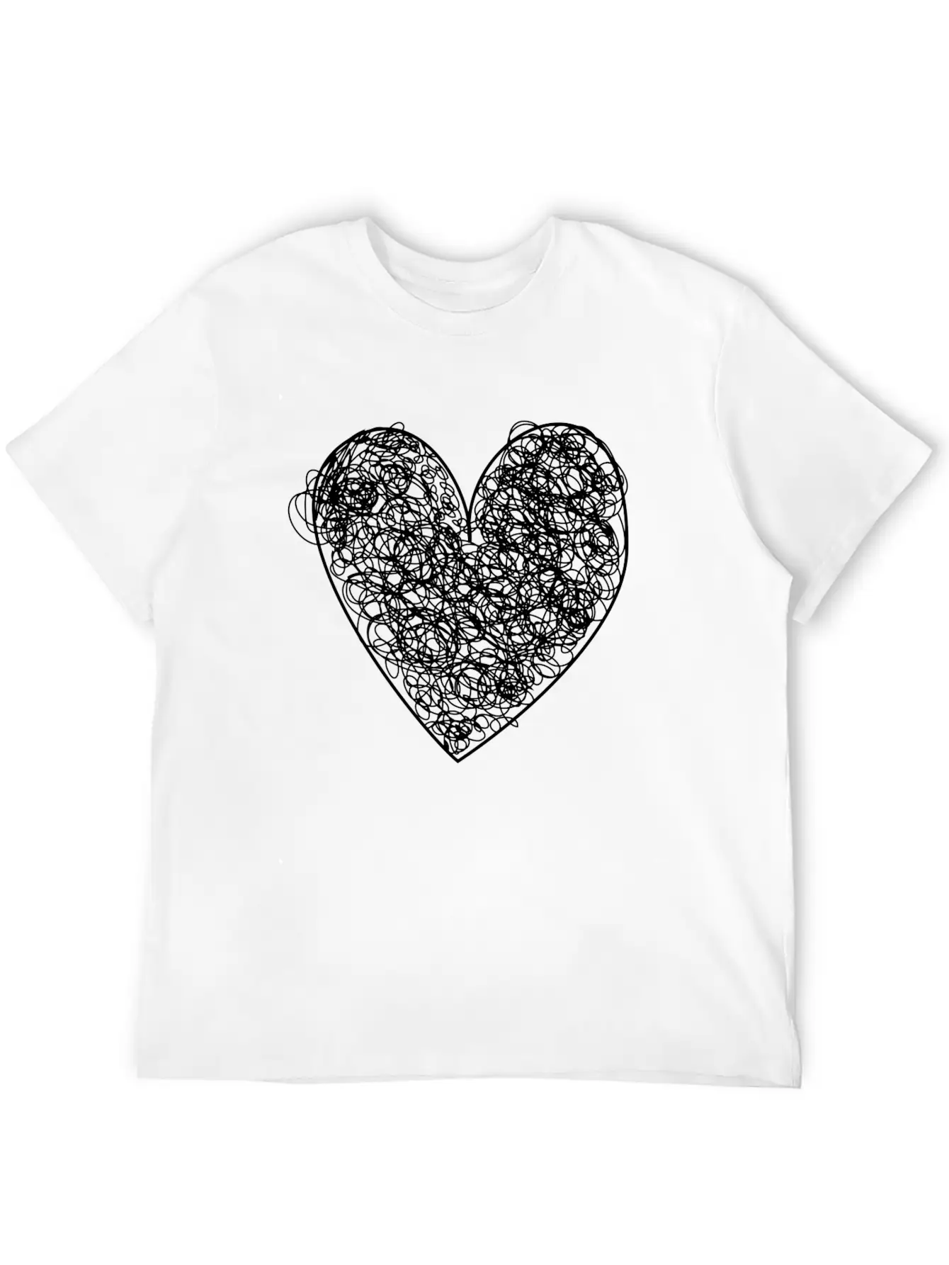Heart Scribble Casual Graphic T-Shirt – Simple And Comfortable Daily Wear