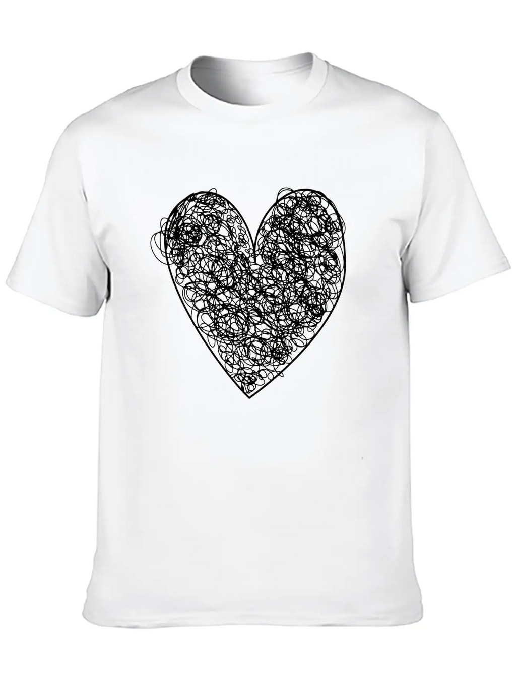 Heart Scribble Casual Graphic T-Shirt – Simple And Comfortable Daily Wear