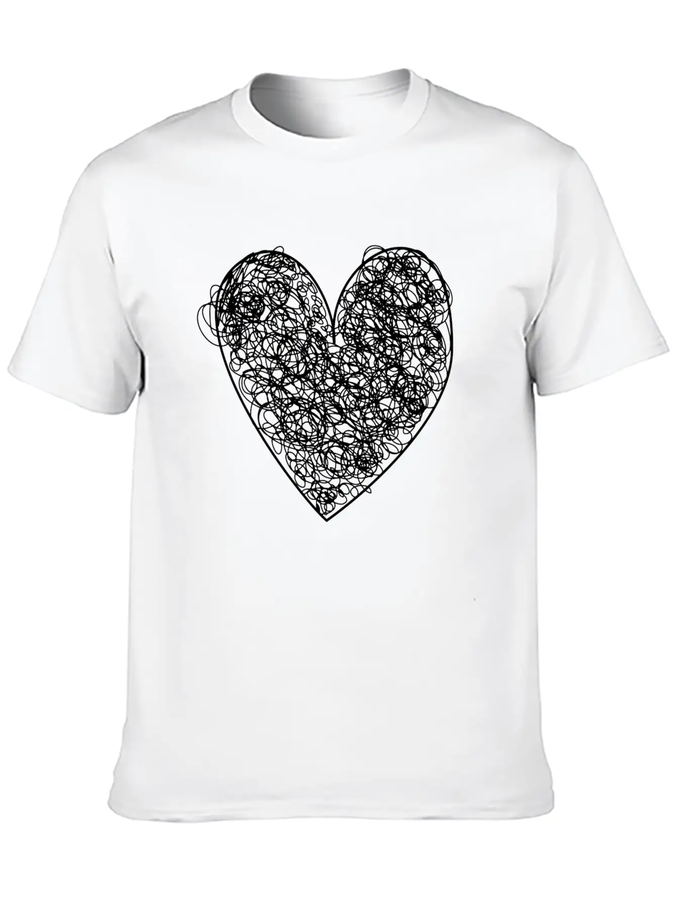 Heart Scribble Casual Graphic T-Shirt – Simple And Comfortable Daily Wear