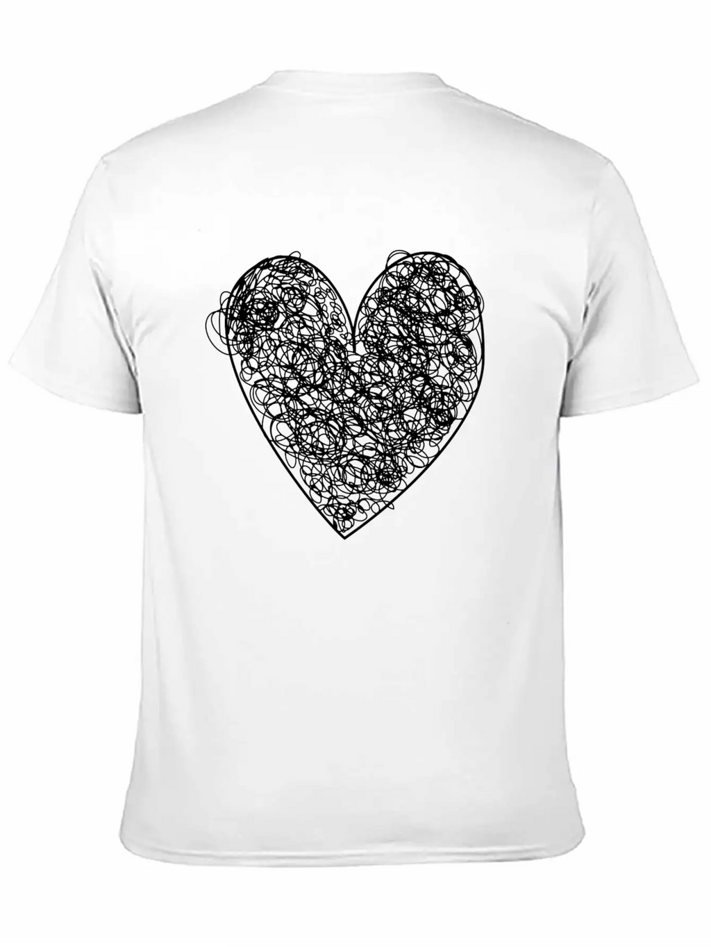 Heart Scribble Casual Graphic T-Shirt – Simple And Comfortable Daily Wear