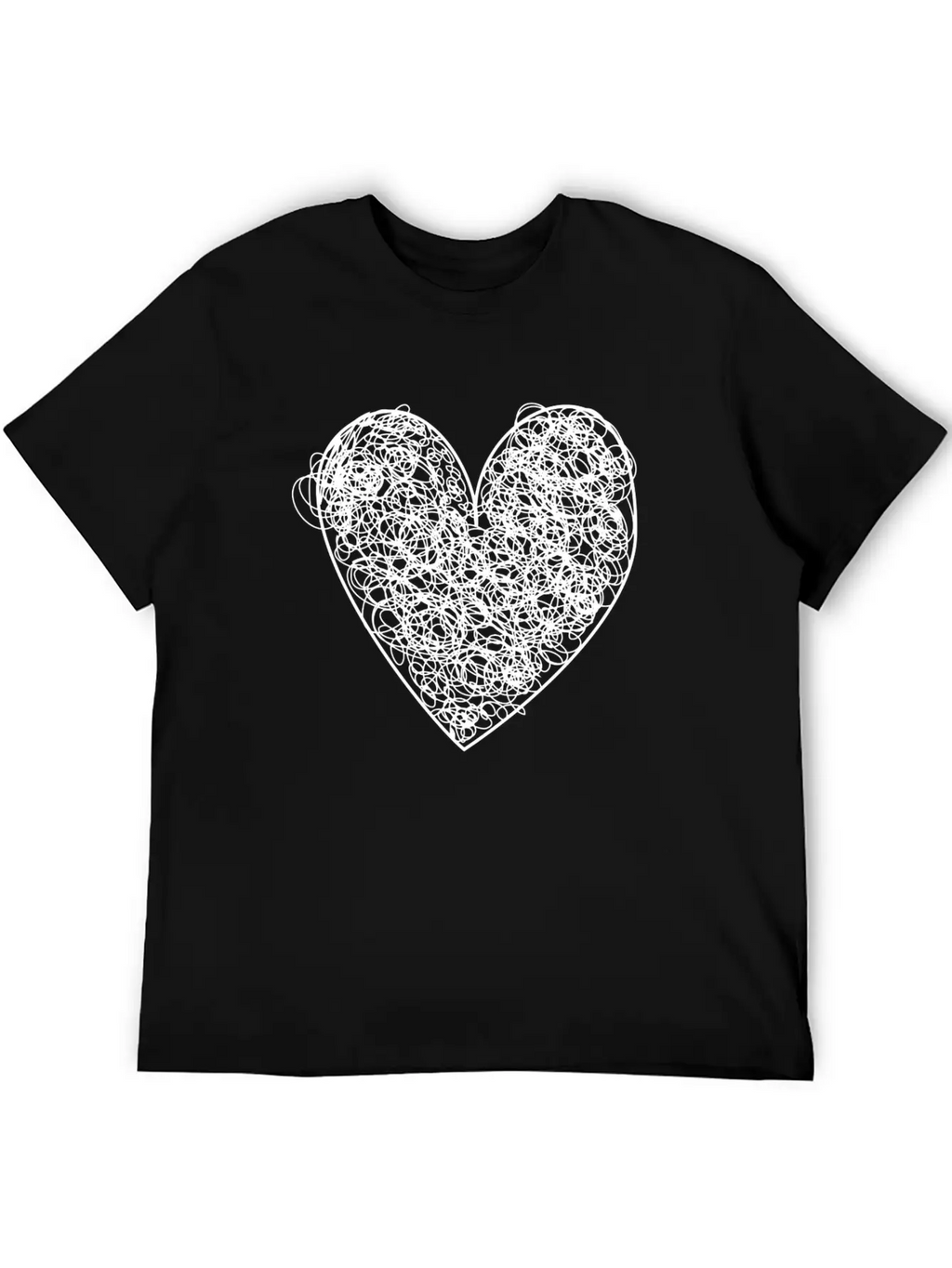 Heart Scribble Casual Graphic T-Shirt – Simple And Comfortable Daily Wear