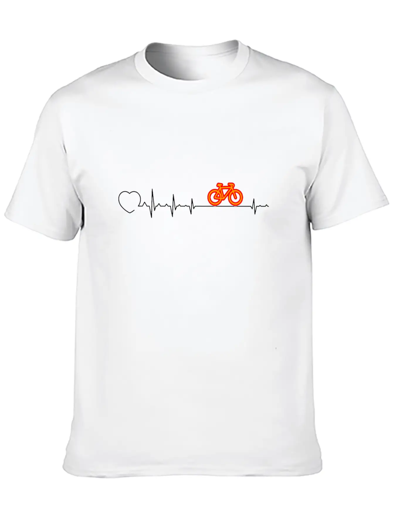 Heartbeat Bike, BMX, Cycling, Cycle Breathable Soft Cotton T-Shirt – Timeless Casual Look
