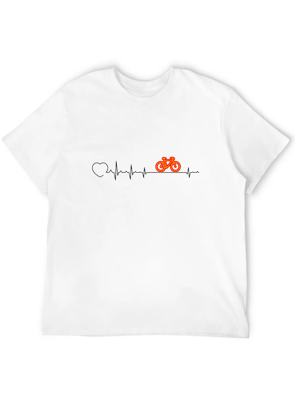 Heartbeat Bike, BMX, Cycling, Cycle Breathable Soft Cotton T-Shirt – Timeless Casual Look