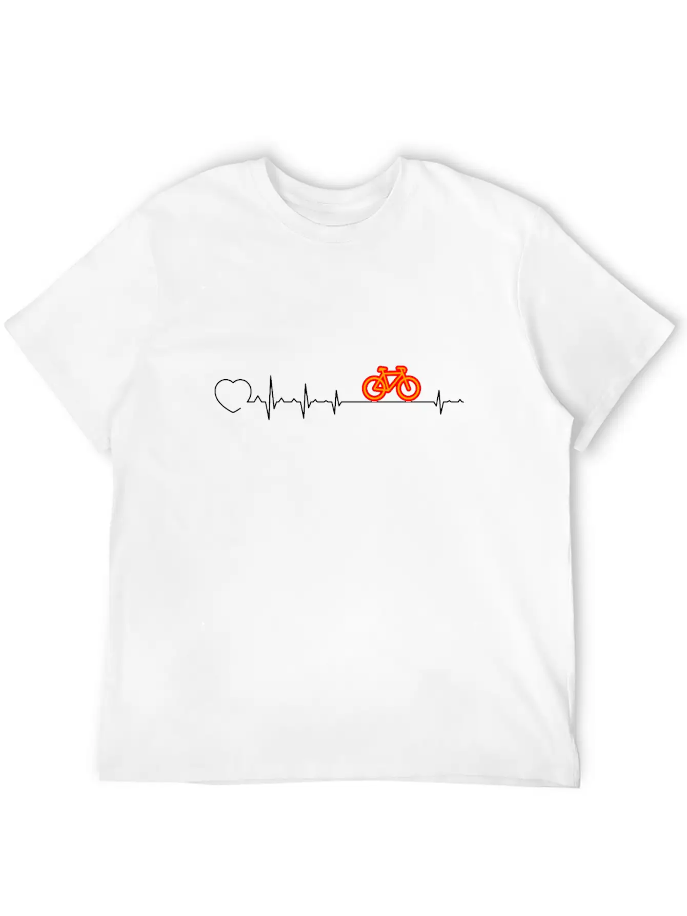 Heartbeat Bike, BMX, Cycling, Cycle Breathable Soft Cotton T-Shirt – Timeless Casual Look