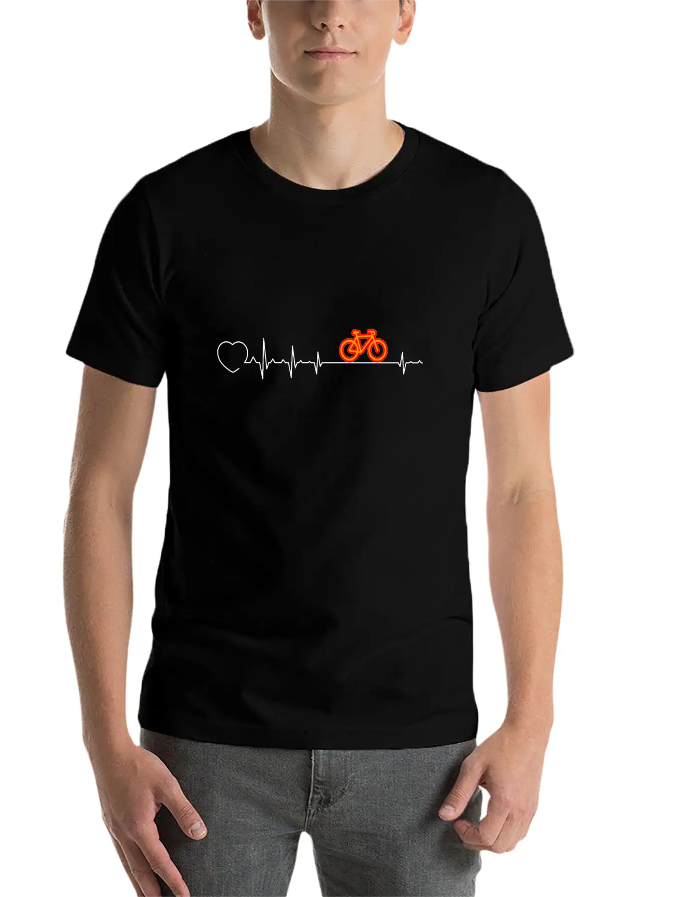 Heartbeat Bike, BMX, Cycling, Cycle Breathable Soft Cotton T-Shirt – Timeless Casual Look