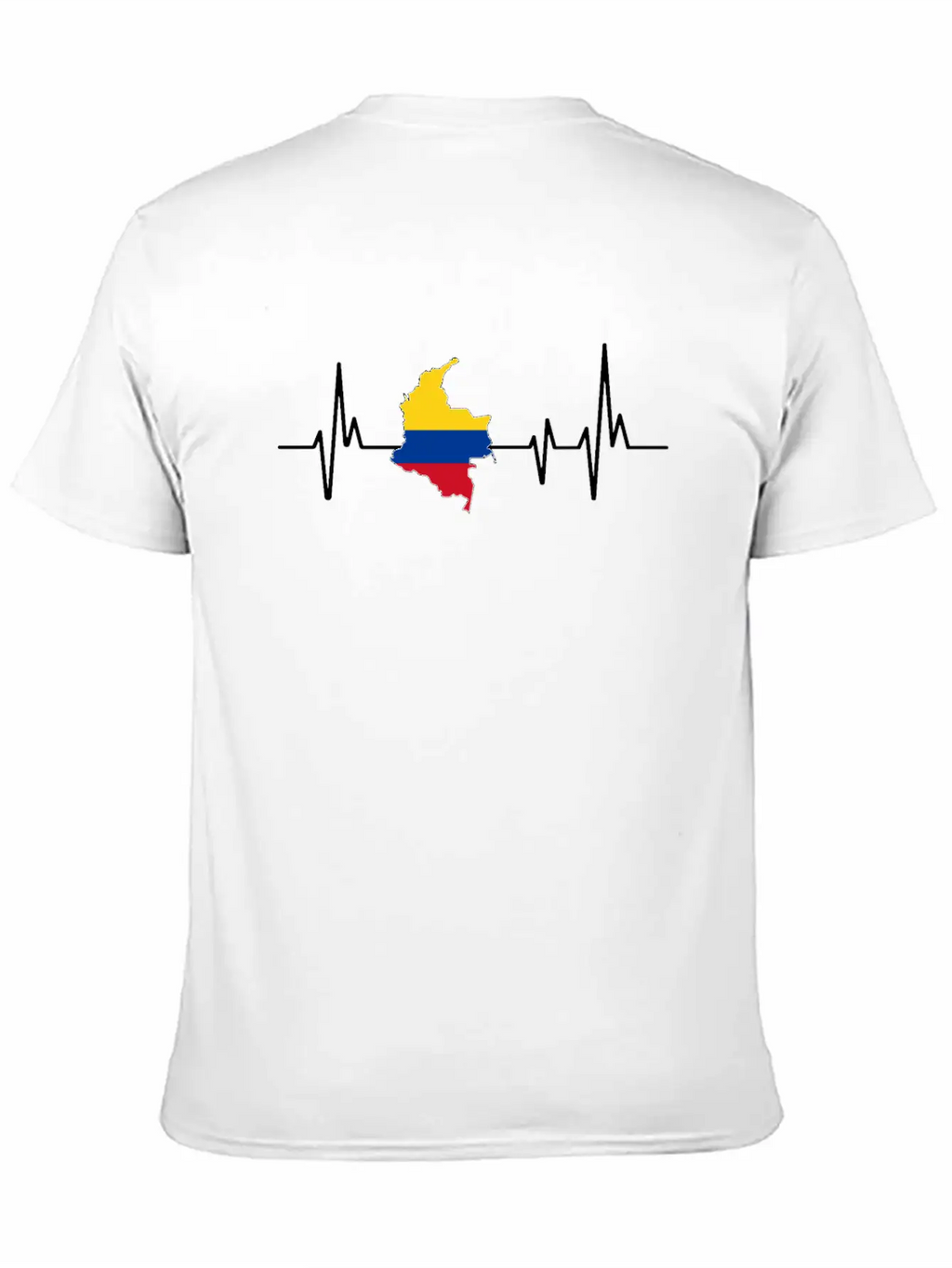 Heartbeat Design Colombian Flag Colombia Unisex Casual T-Shirt – Clean Design For Daily Comfort