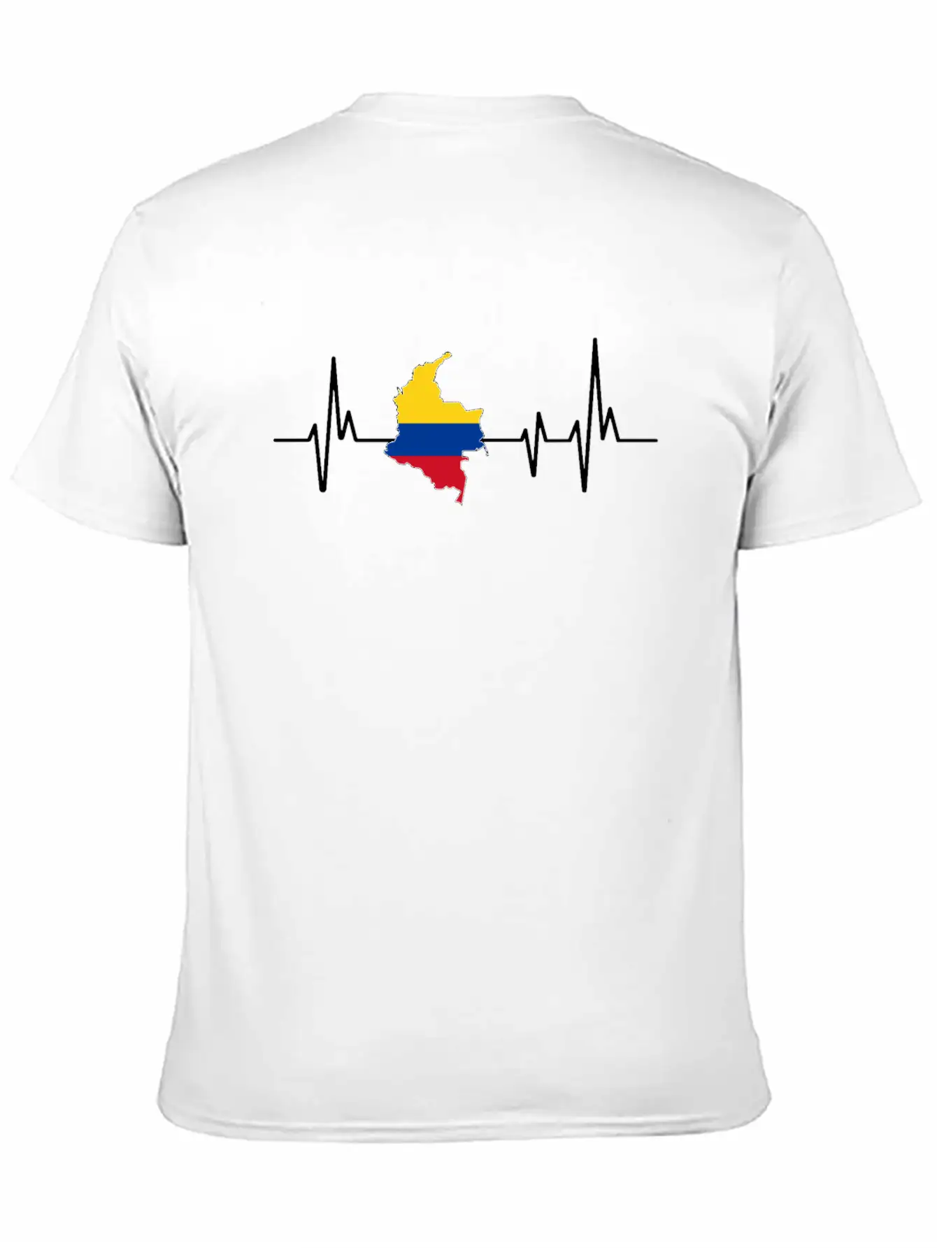 Heartbeat Design Colombian Flag Colombia Unisex Casual T-Shirt – Clean Design For Daily Comfort