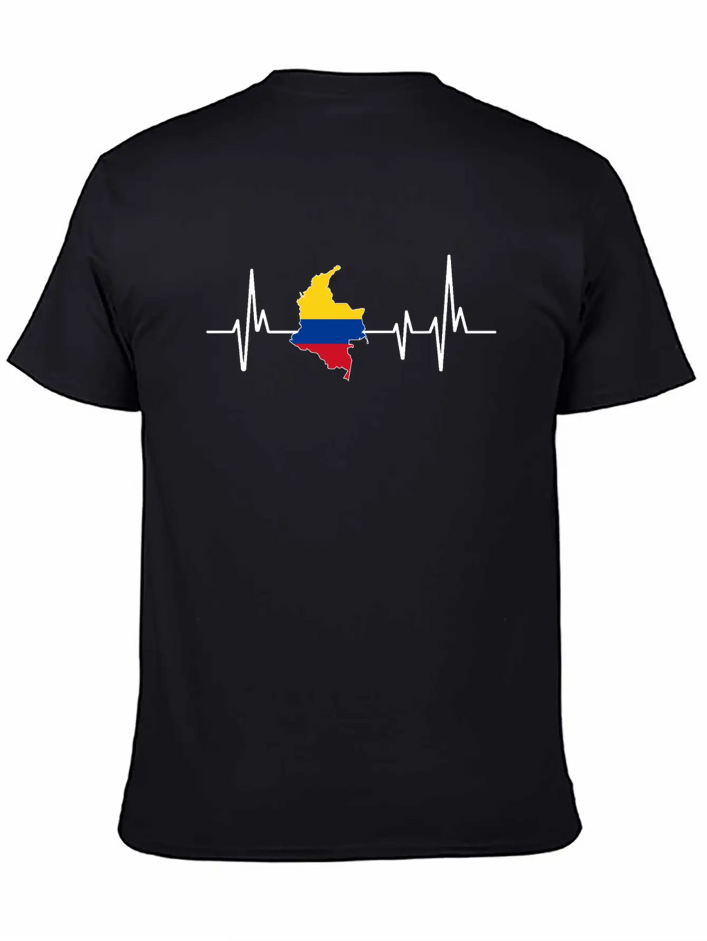 Heartbeat Design Colombian Flag Colombia Unisex Casual T-Shirt – Clean Design For Daily Comfort