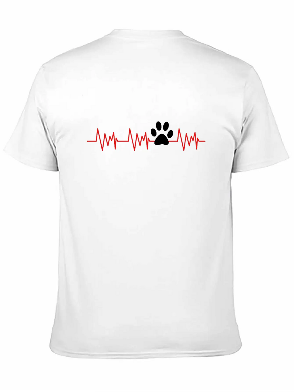 Heartbeat Dog Paw For Dog Owner Unisex Short Sleeve Soft Cotton T-Shirt – Casual Everyday Wear