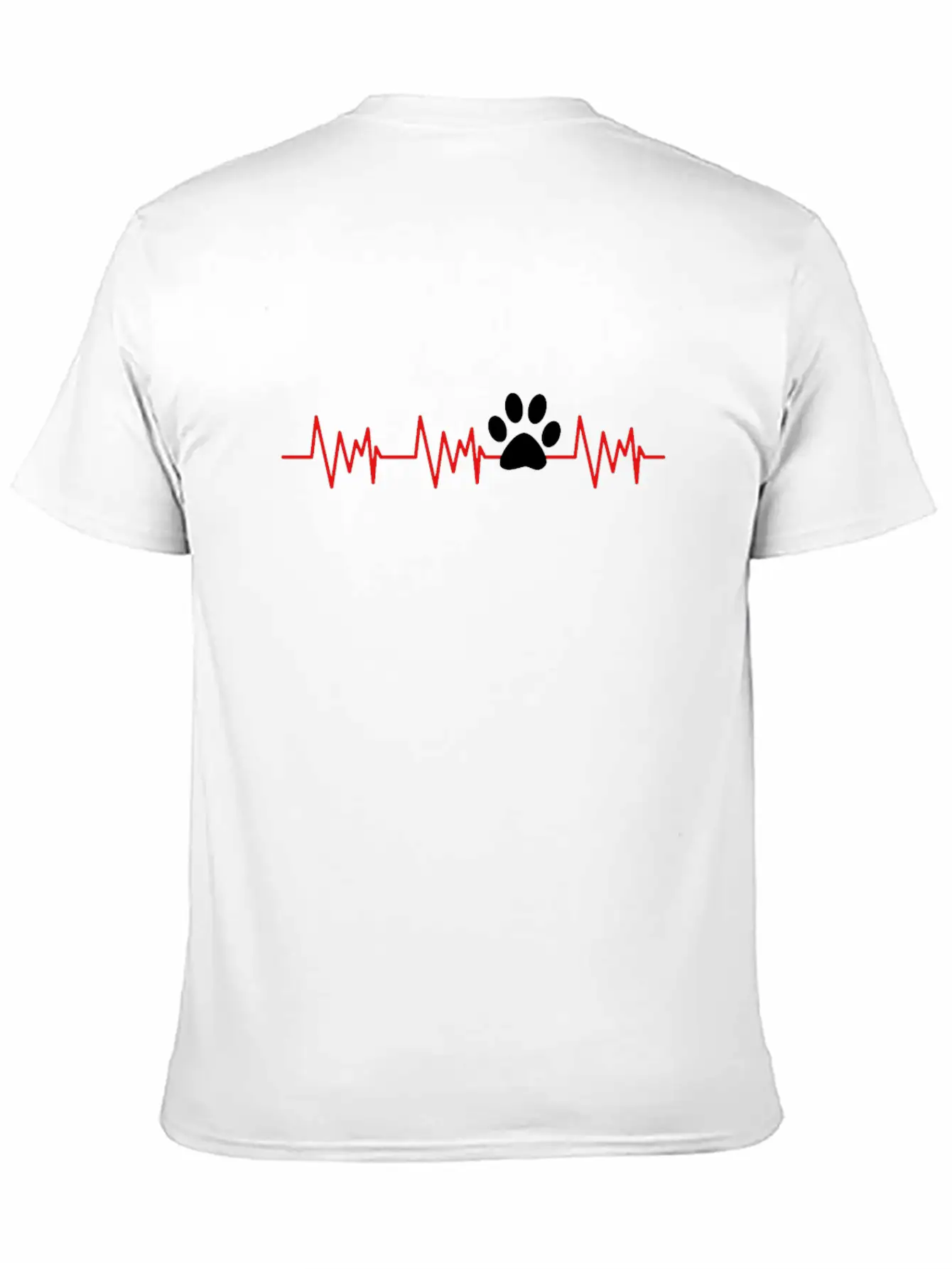 Heartbeat Dog Paw For Dog Owner Unisex Short Sleeve Soft Cotton T-Shirt – Casual Everyday Wear