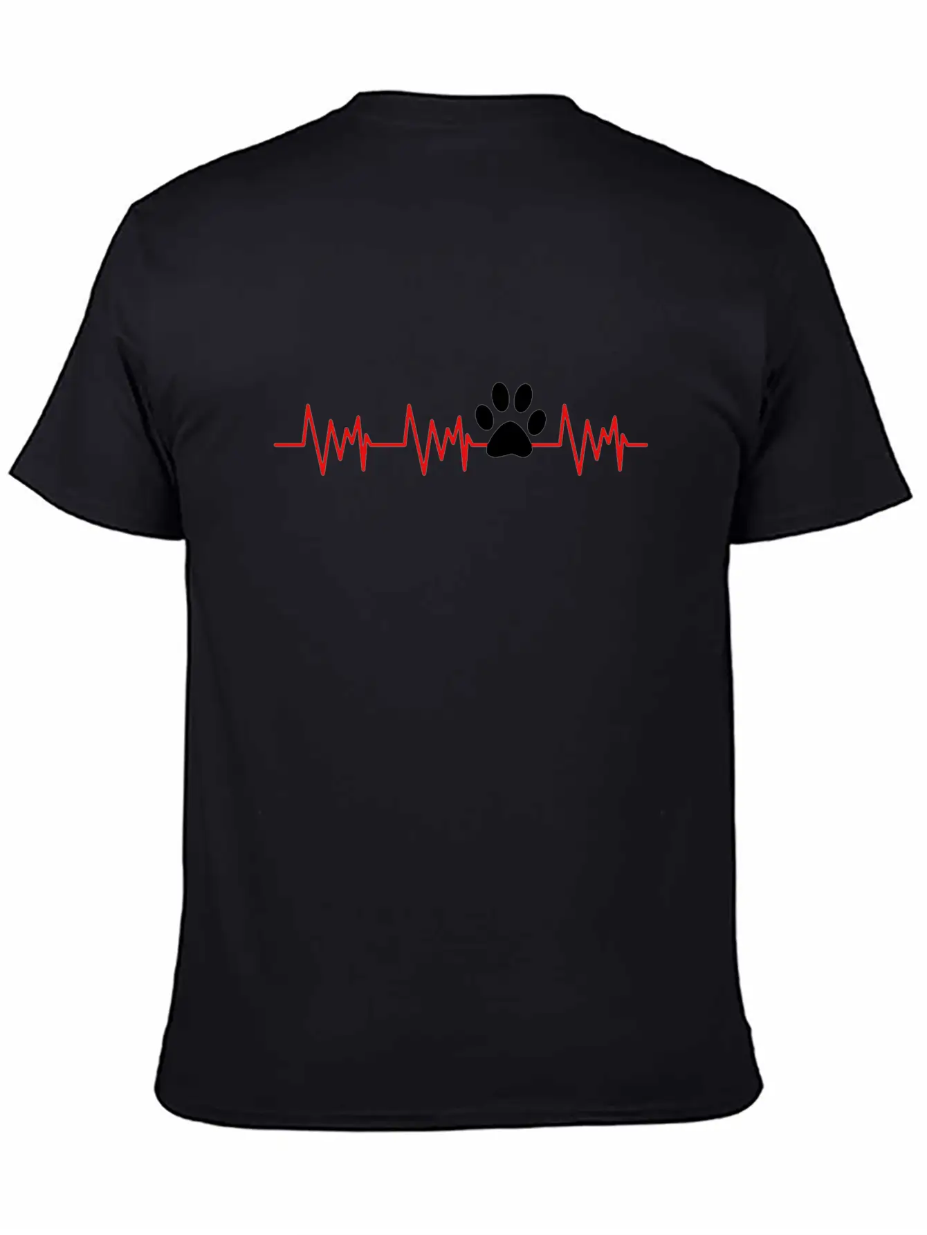 Heartbeat Dog Paw For Dog Owner Unisex Short Sleeve Soft Cotton T-Shirt – Casual Everyday Wear