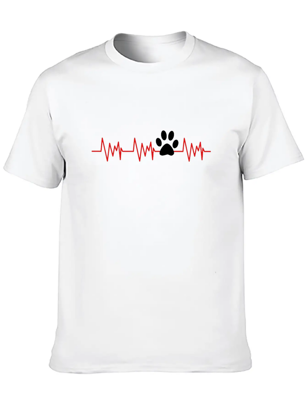 Heartbeat Dog Paw For Dog Owner Unisex Short Sleeve Soft Cotton T-Shirt – Casual Everyday Wear