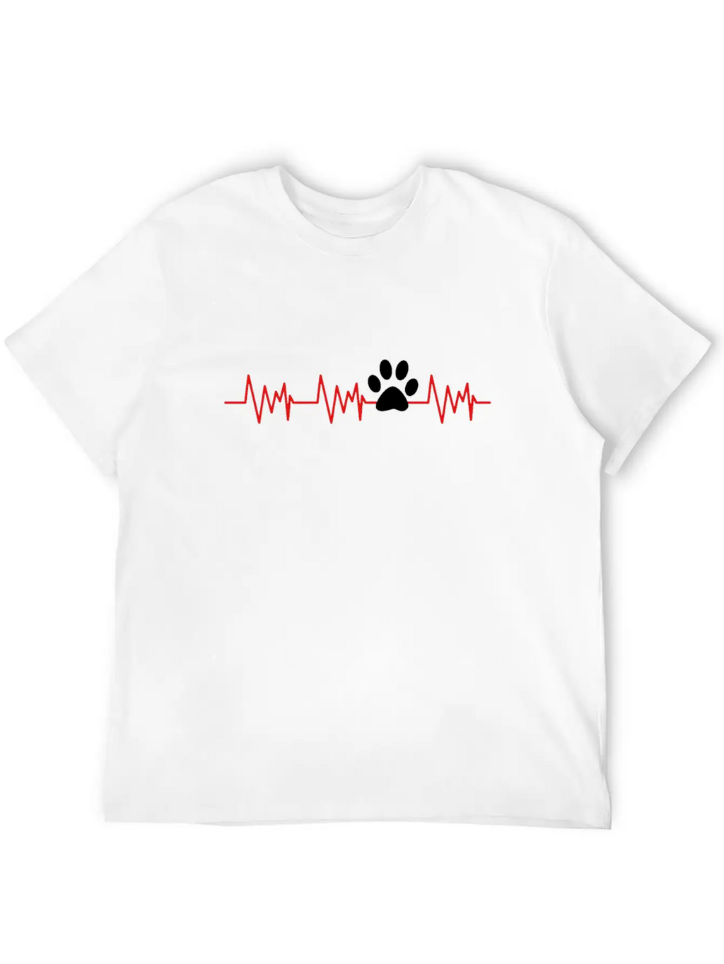 Heartbeat Dog Paw For Dog Owner Unisex Short Sleeve Soft Cotton T-Shirt – Casual Everyday Wear