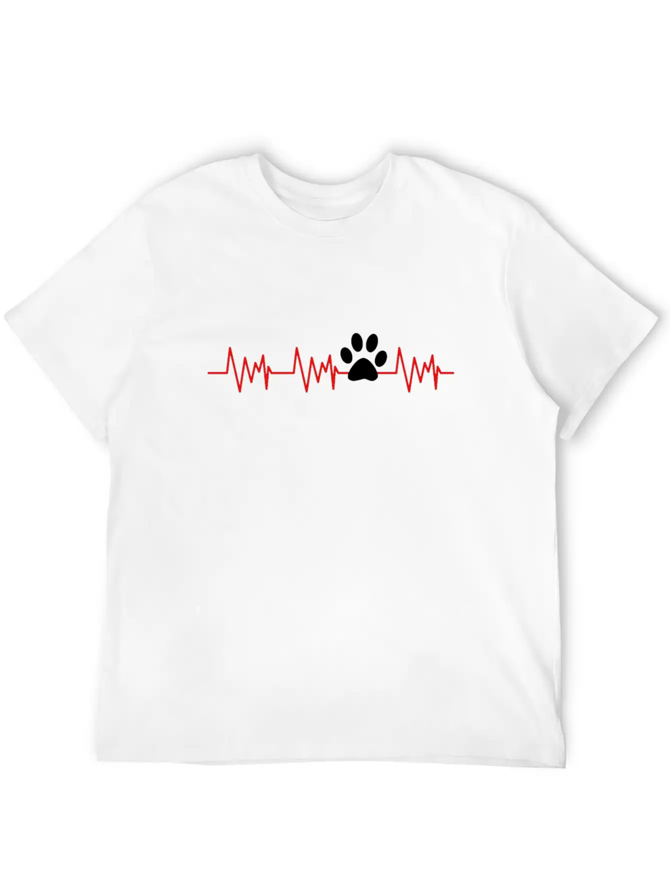 Heartbeat Dog Paw For Dog Owner Unisex Short Sleeve Soft Cotton T-Shirt – Casual Everyday Wear