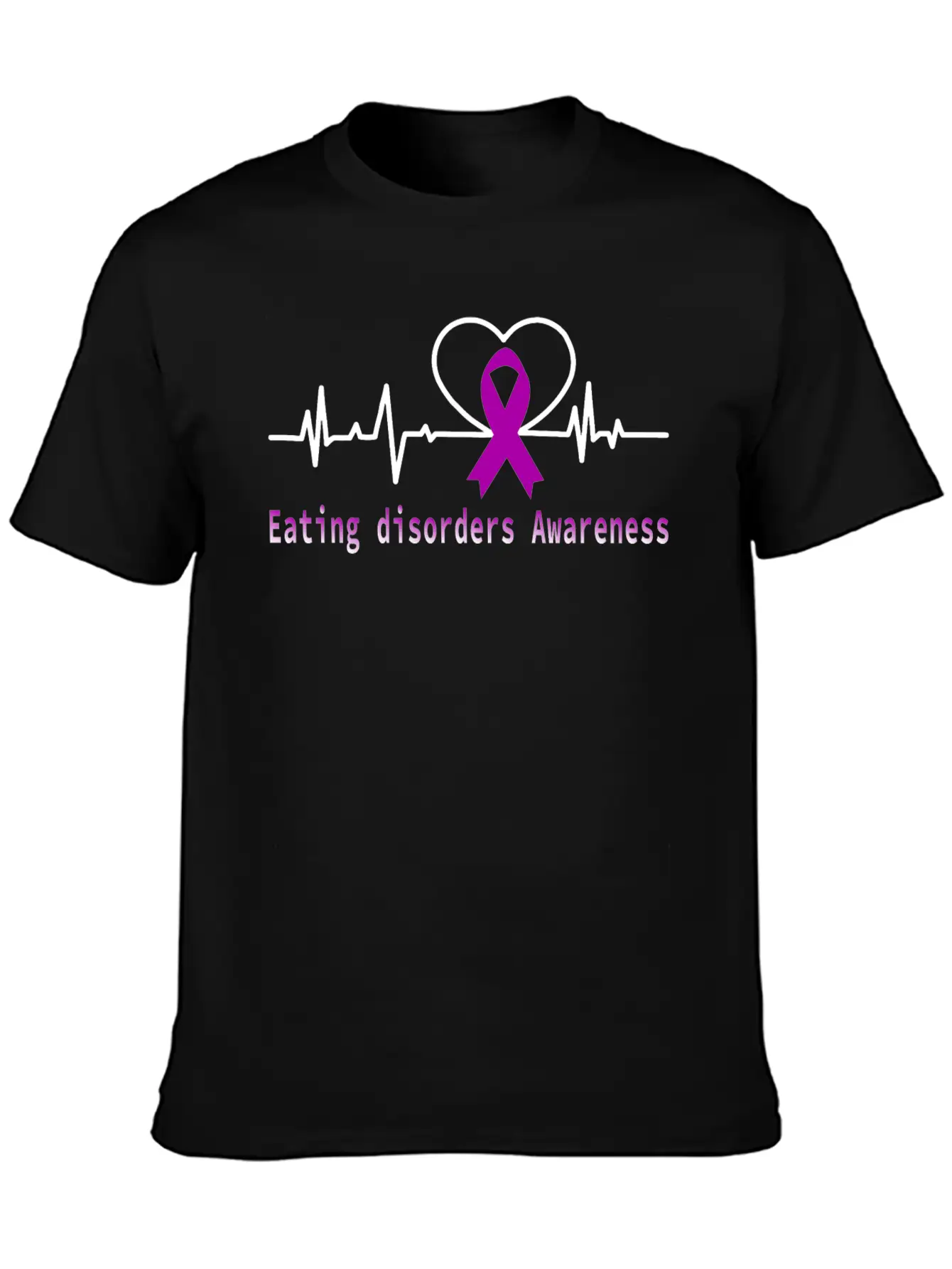 Heartbeat Eating Disorders Awareness / Eating Diso Essential Cotton Tee For Daily Outfits – Unisex Style