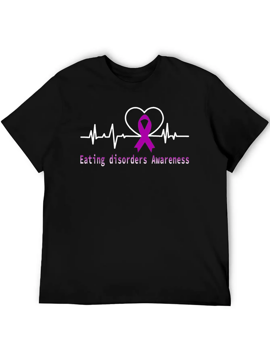 Heartbeat Eating Disorders Awareness / Eating Diso Essential Cotton Tee For Daily Outfits – Unisex Style