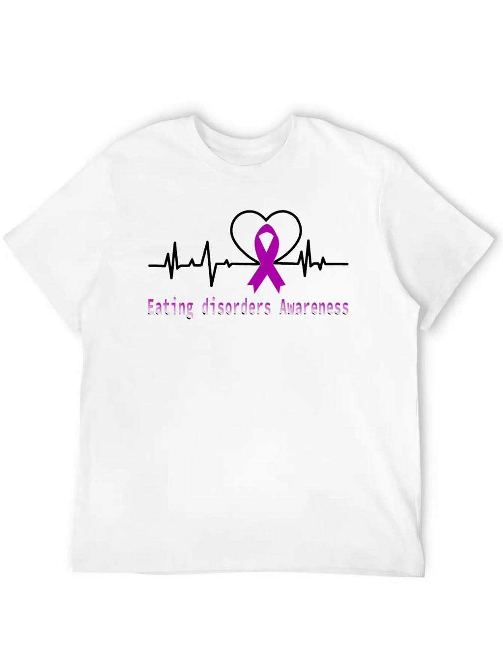 Heartbeat Eating Disorders Awareness / Eating Diso Essential Cotton Tee For Daily Outfits – Unisex Style