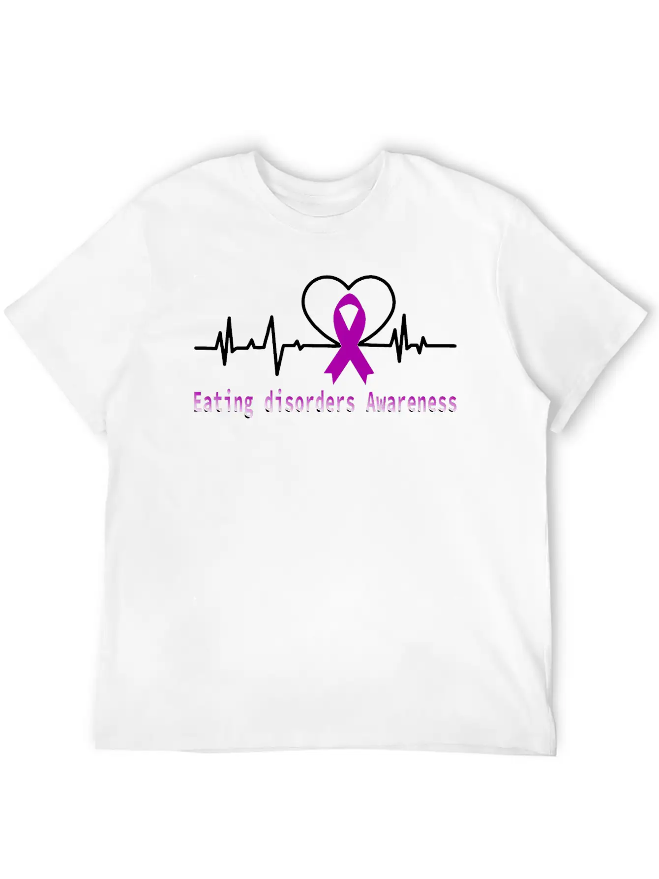 Heartbeat Eating Disorders Awareness / Eating Diso Essential Cotton Tee For Daily Outfits – Unisex Style