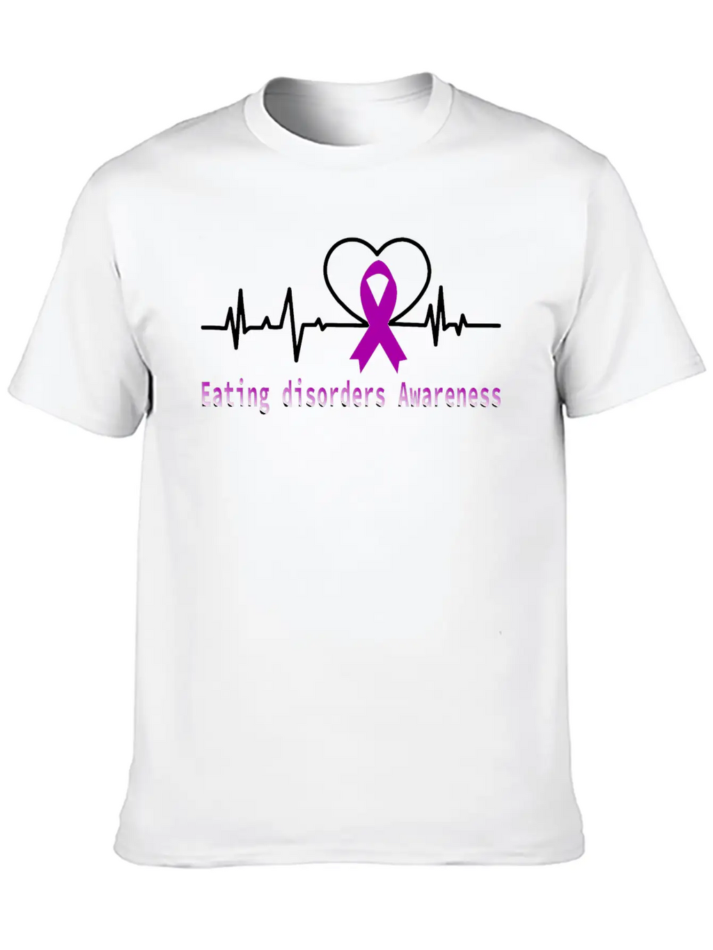 Heartbeat Eating Disorders Awareness / Eating Diso Essential Cotton Tee For Daily Outfits – Unisex Style