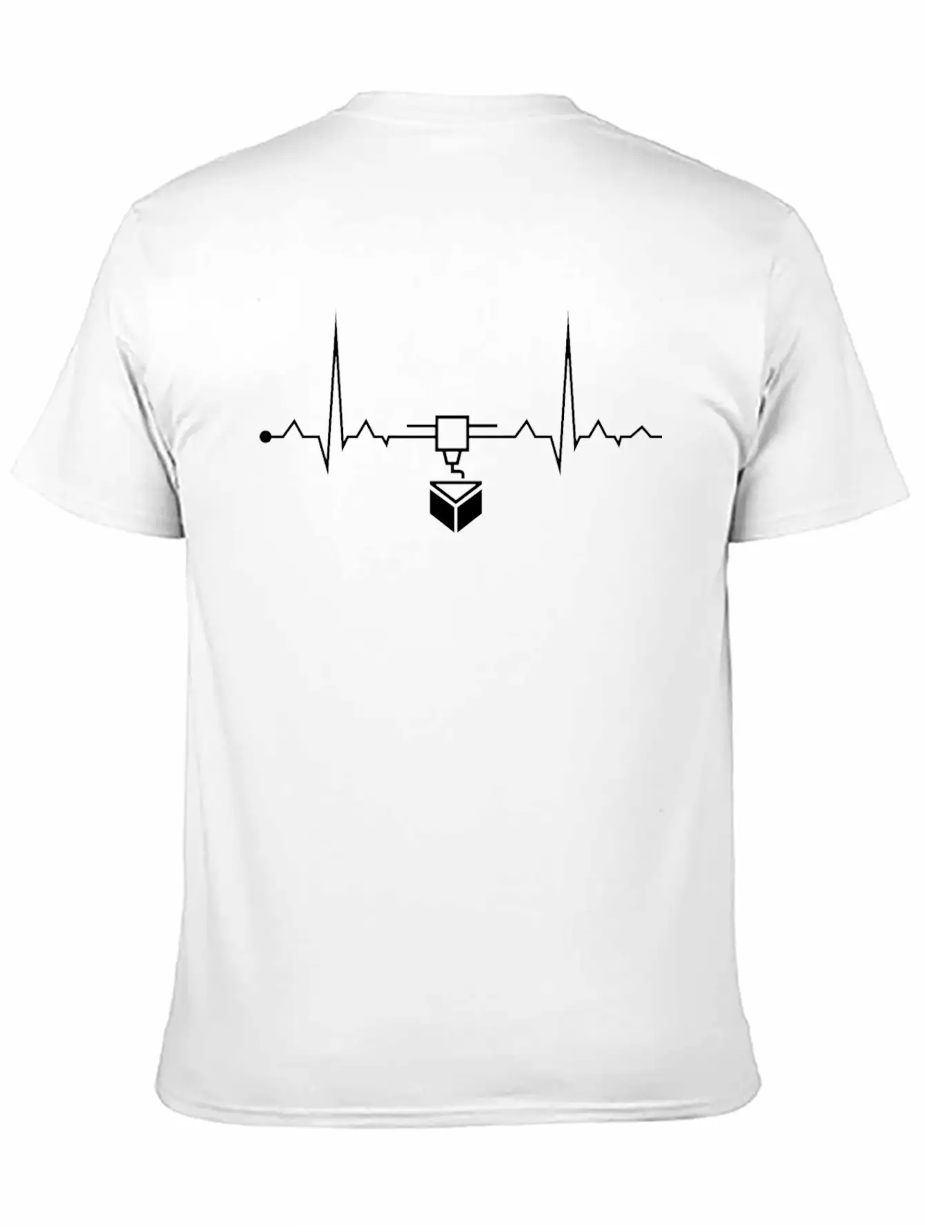 Heartbeat EKG 3D Printer Unisex Short Sleeve Soft Cotton T-Shirt – Casual Everyday Wear