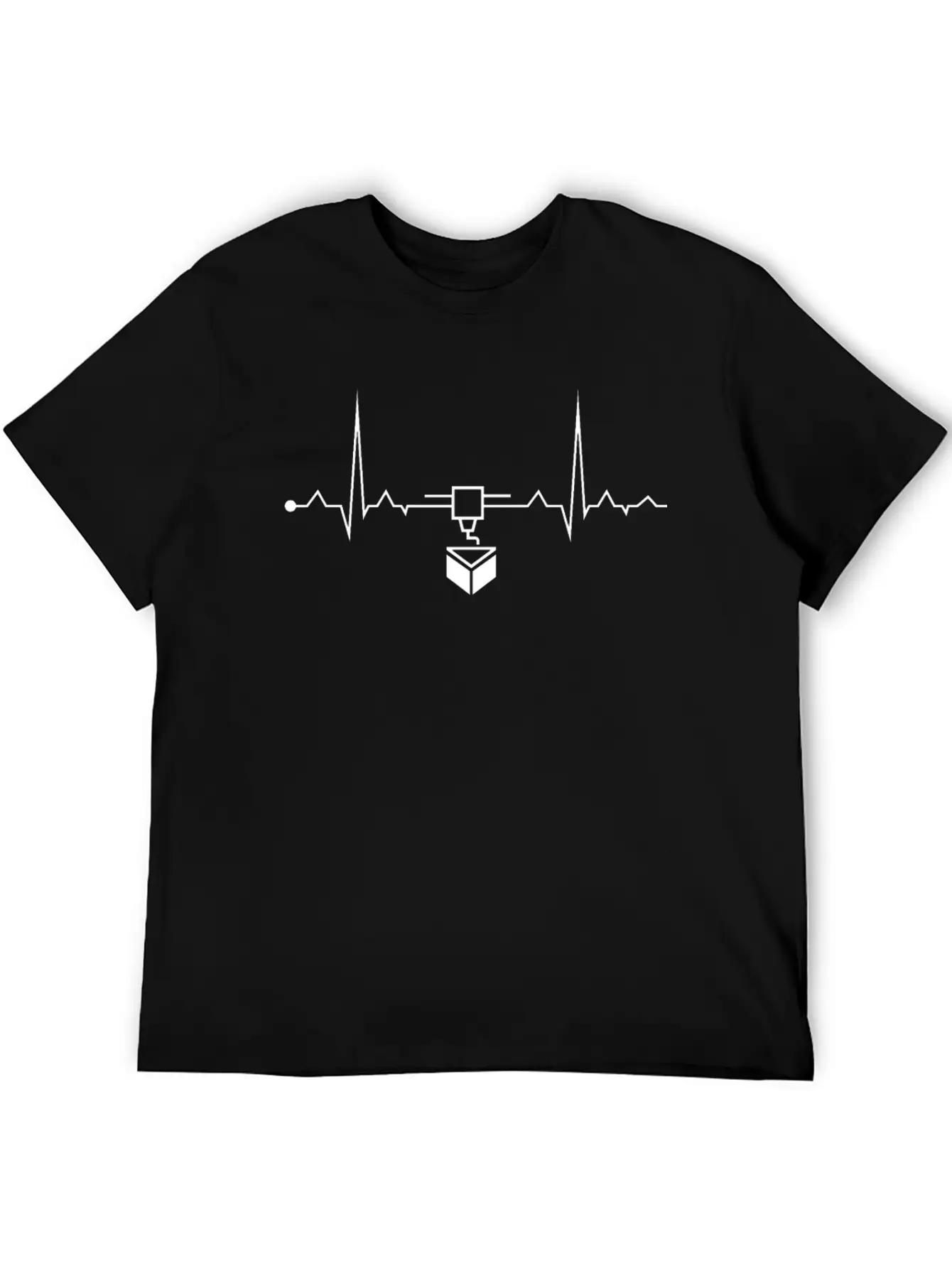 Heartbeat EKG 3D Printer Unisex Short Sleeve Soft Cotton T-Shirt – Casual Everyday Wear