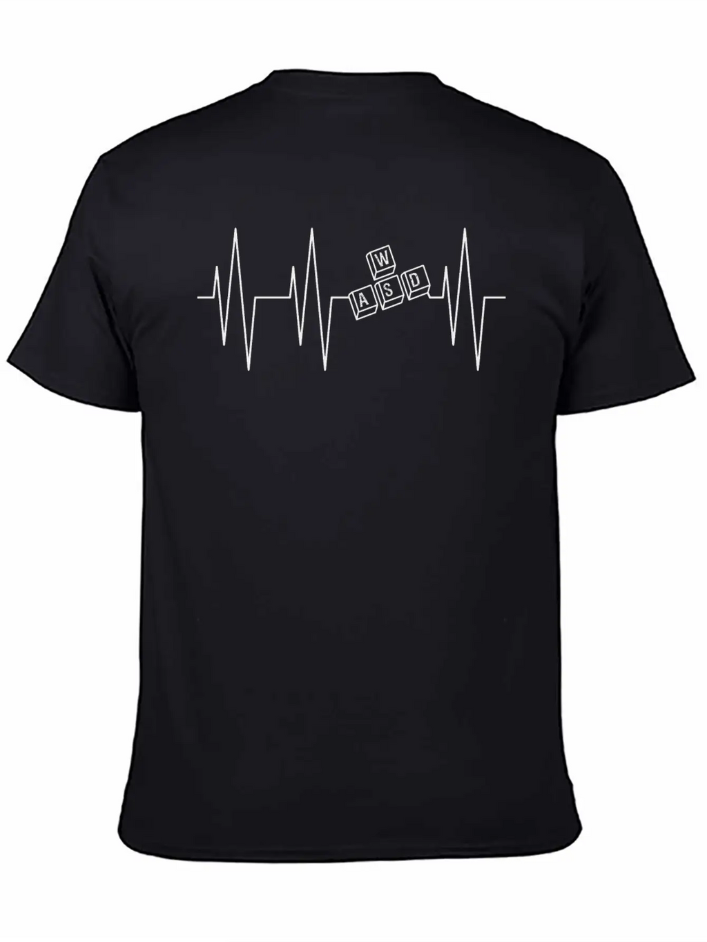Heartbeat Gamer WASD Keyboard Black Stylish Everyday T-Shirt – Unisex Basic Cotton Tee