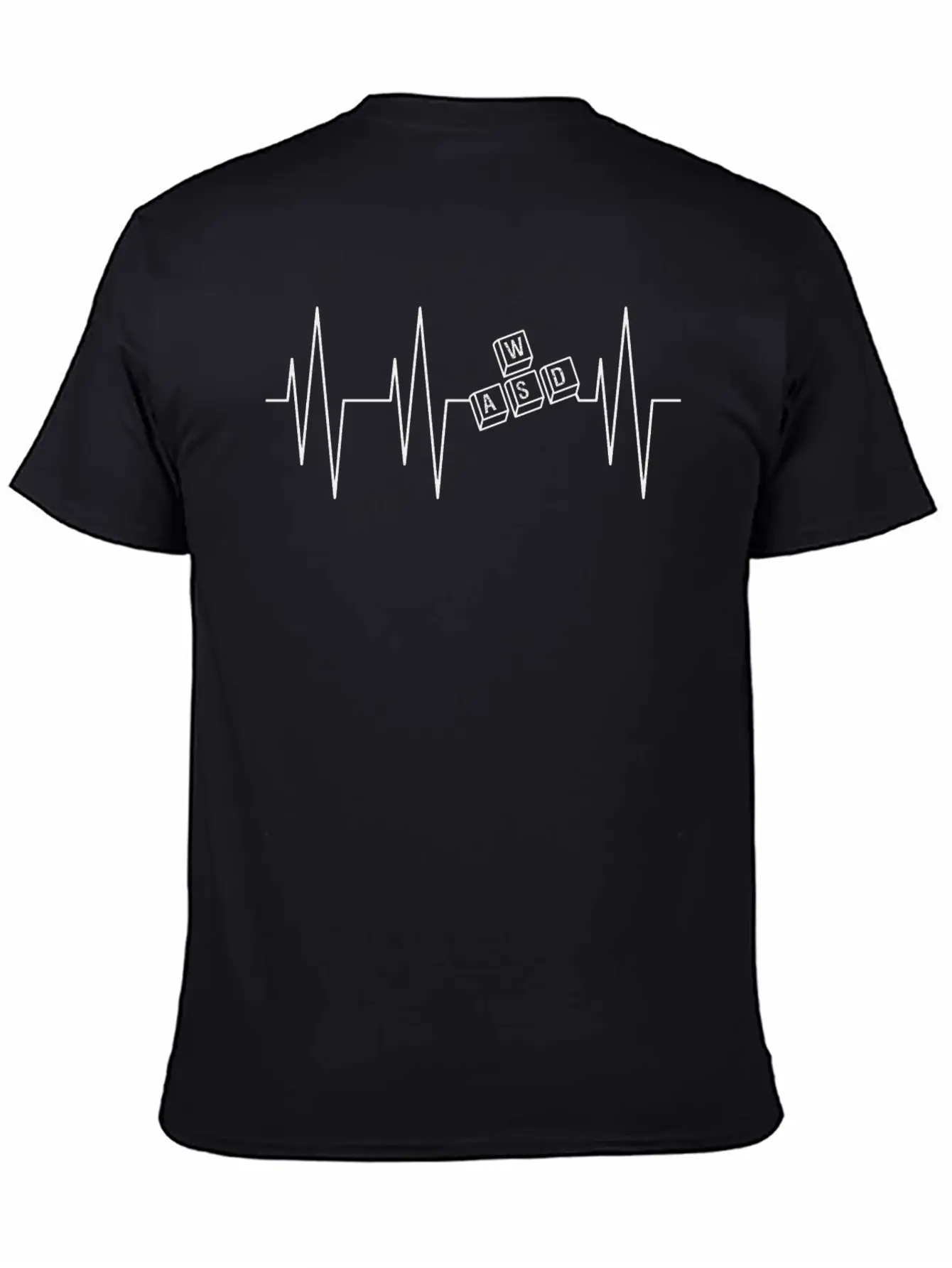 Heartbeat Gamer WASD Keyboard Black Stylish Everyday T-Shirt – Unisex Basic Cotton Tee