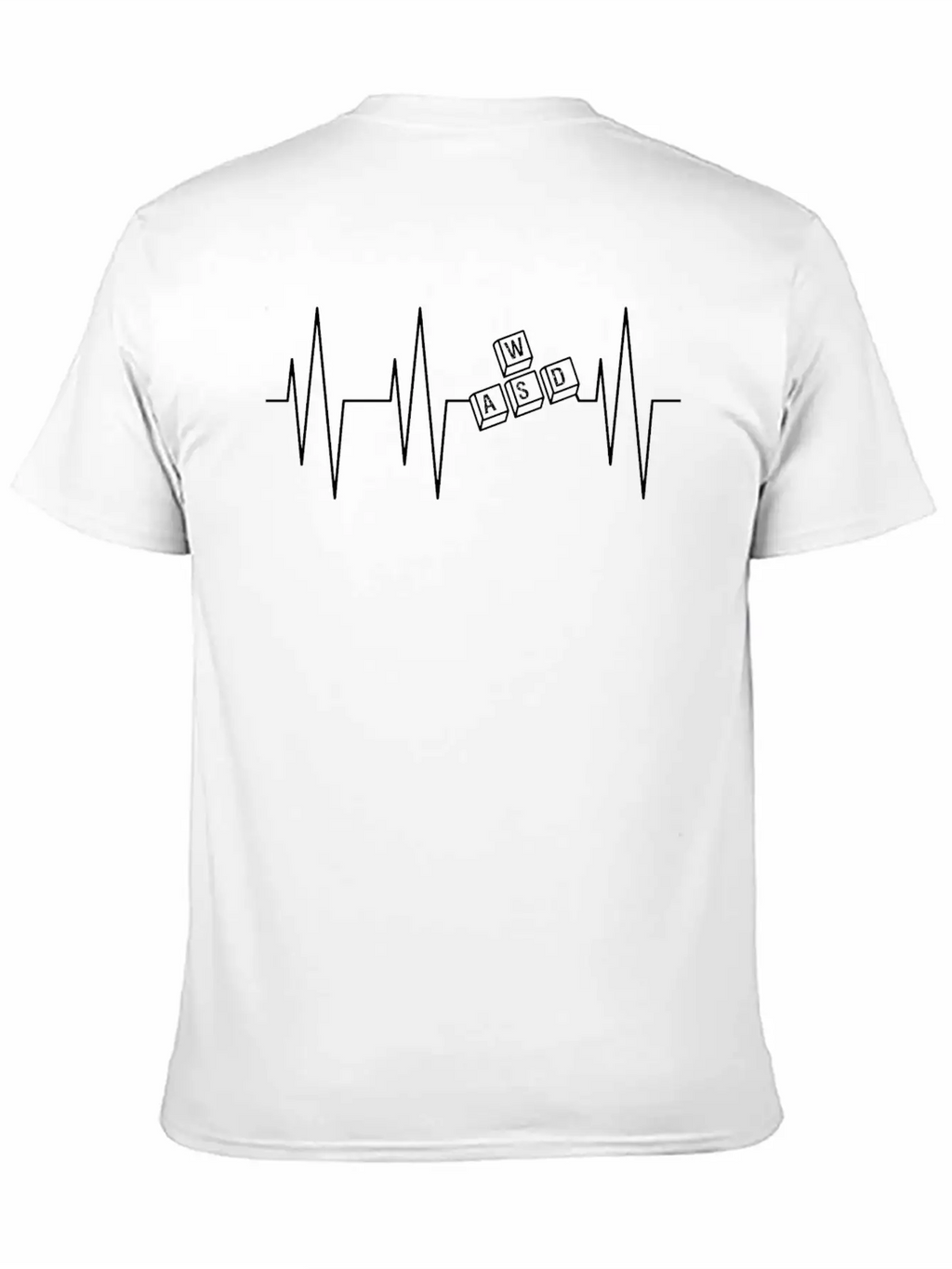 Heartbeat Gamer WASD Keyboard Black Stylish Everyday T-Shirt – Unisex Basic Cotton Tee