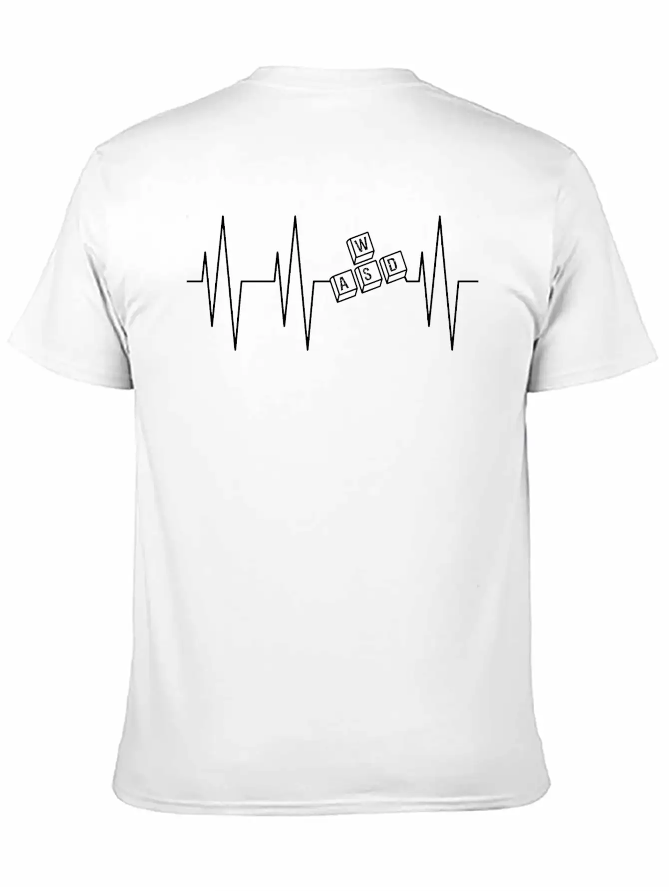 Heartbeat Gamer WASD Keyboard Black Stylish Everyday T-Shirt – Unisex Basic Cotton Tee